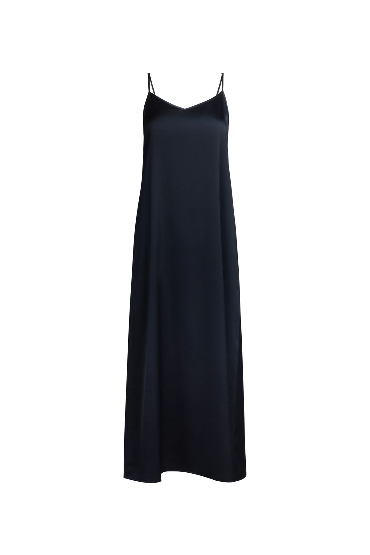 point satin a-line slip dress