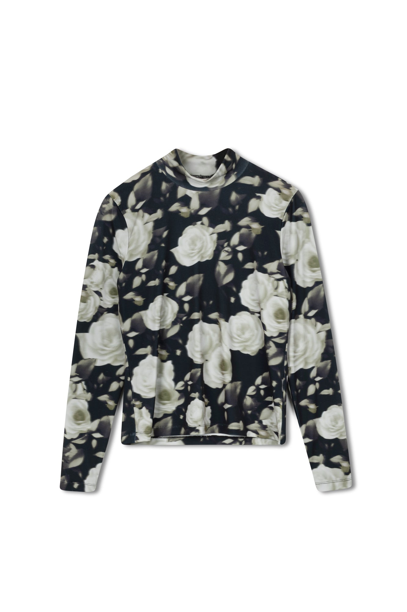 Point Printed Mock Neck Top
