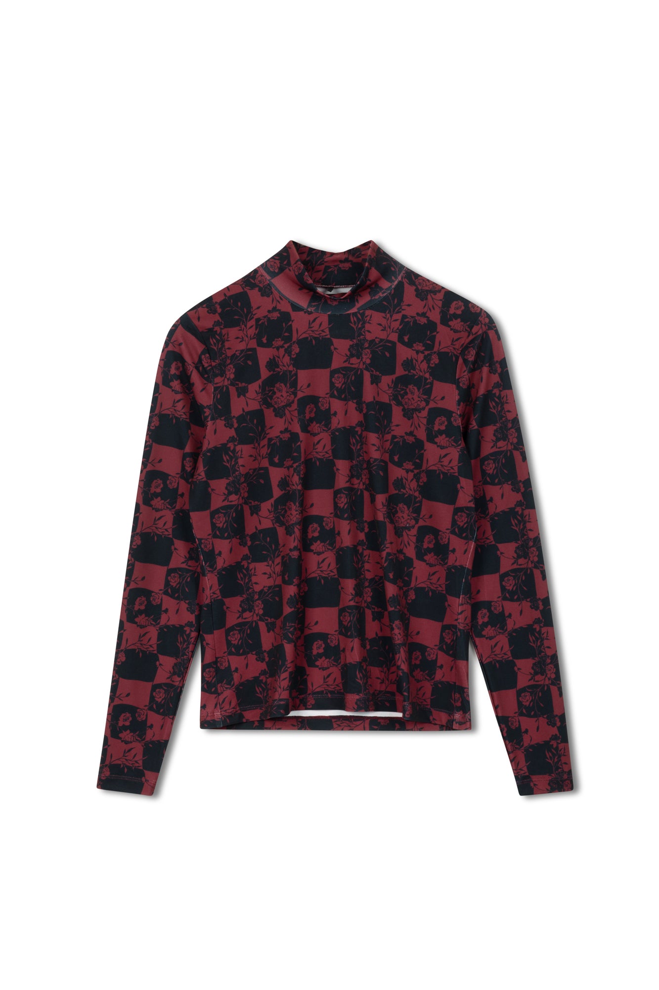 Point Printed Mock Neck Top