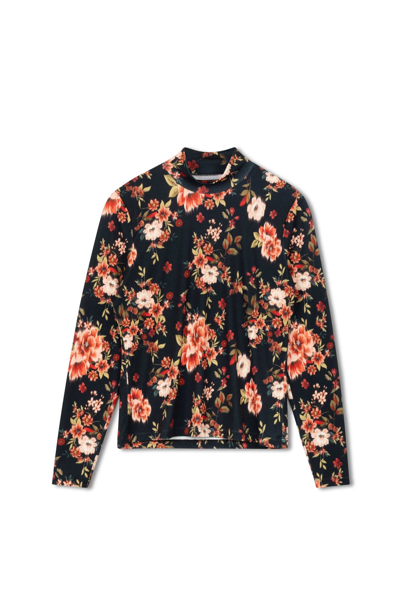 Point Printed Mock Neck Top