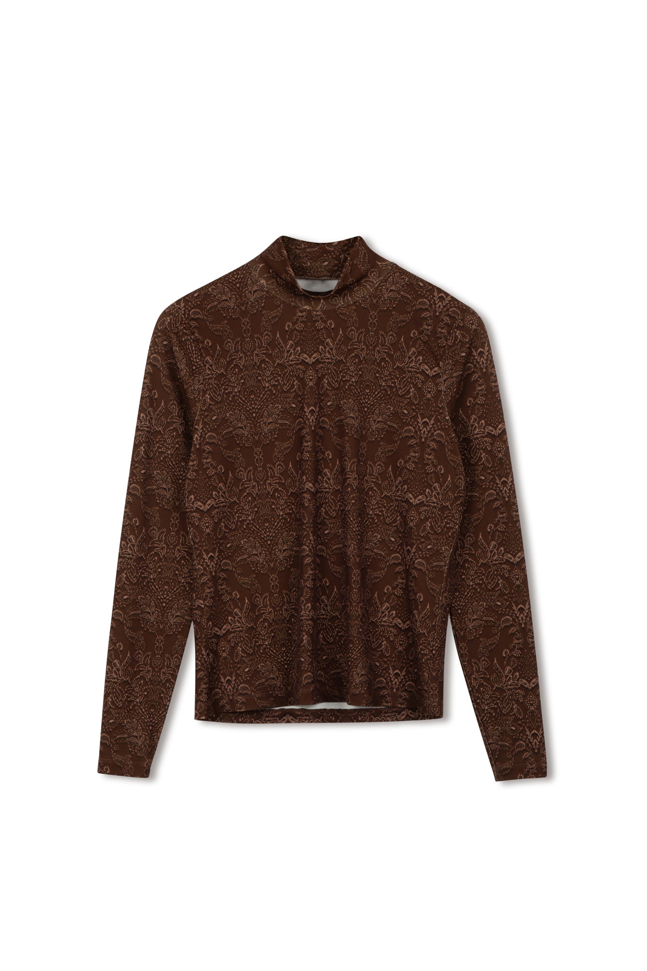 Point Printed Mock Neck Top