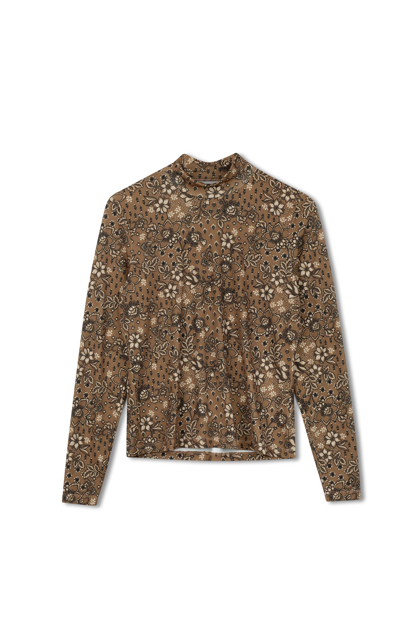 Point Printed Mock Neck Top