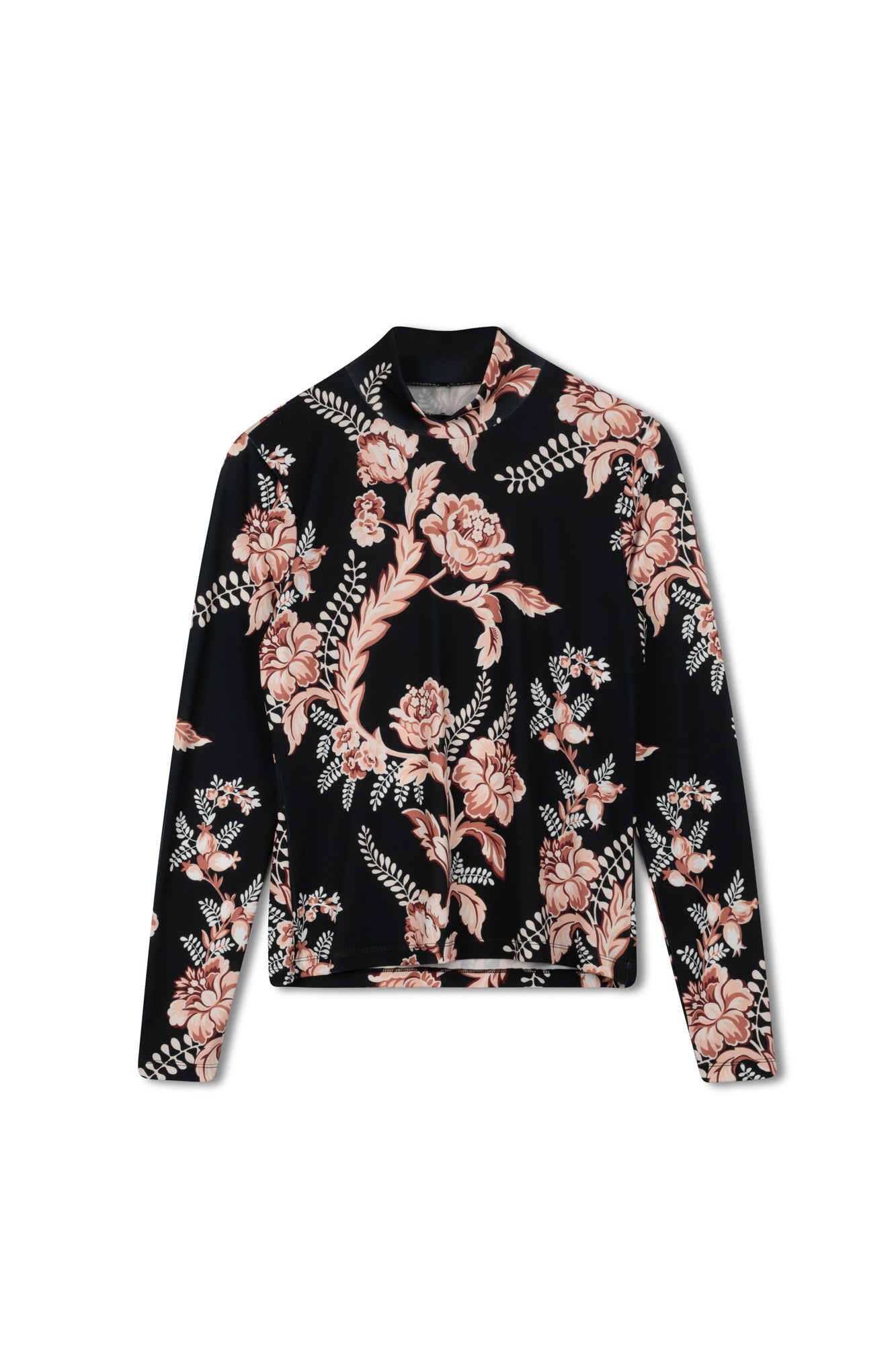 Point Printed Mock Neck Top