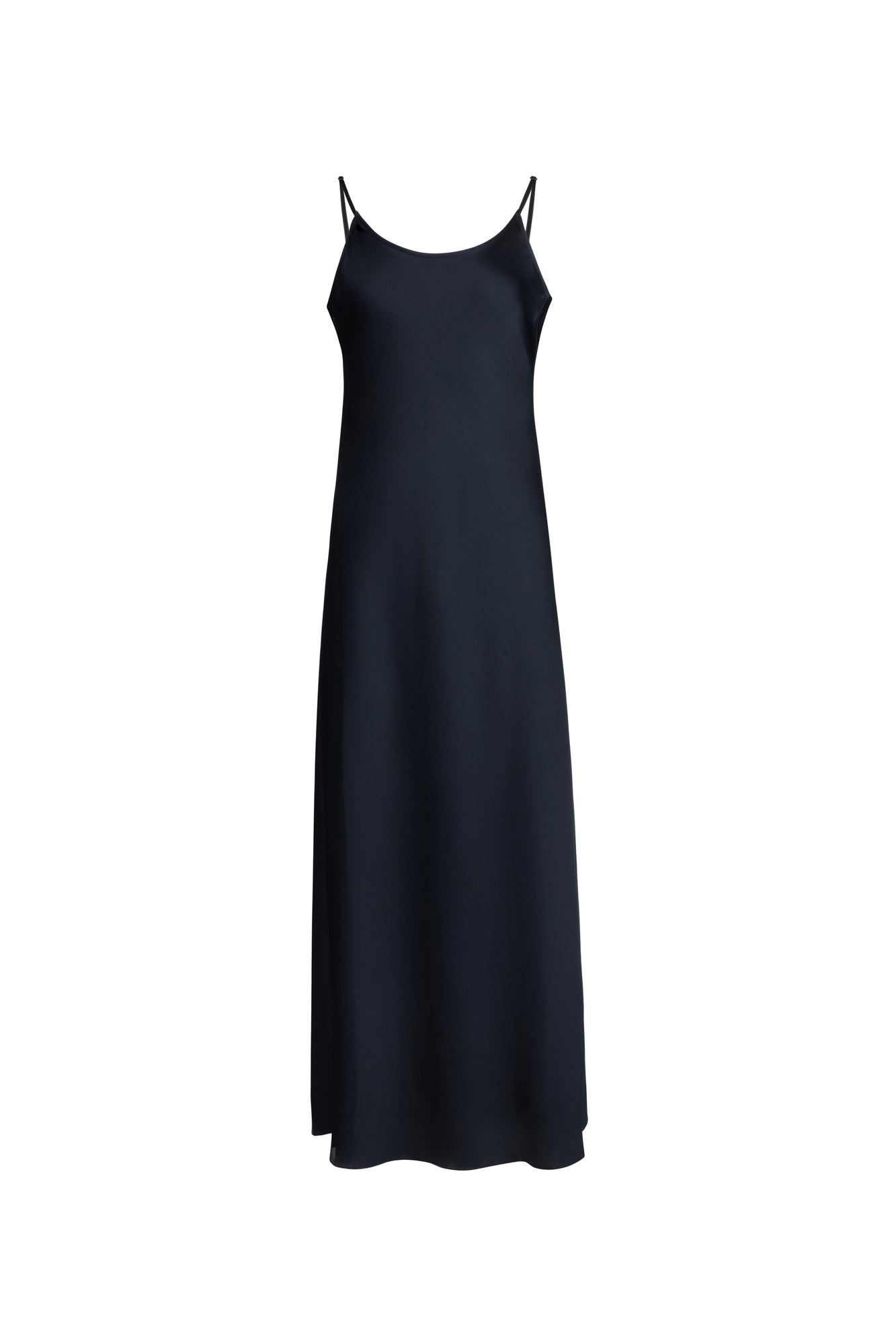 Point Satin Straight Slip Dress