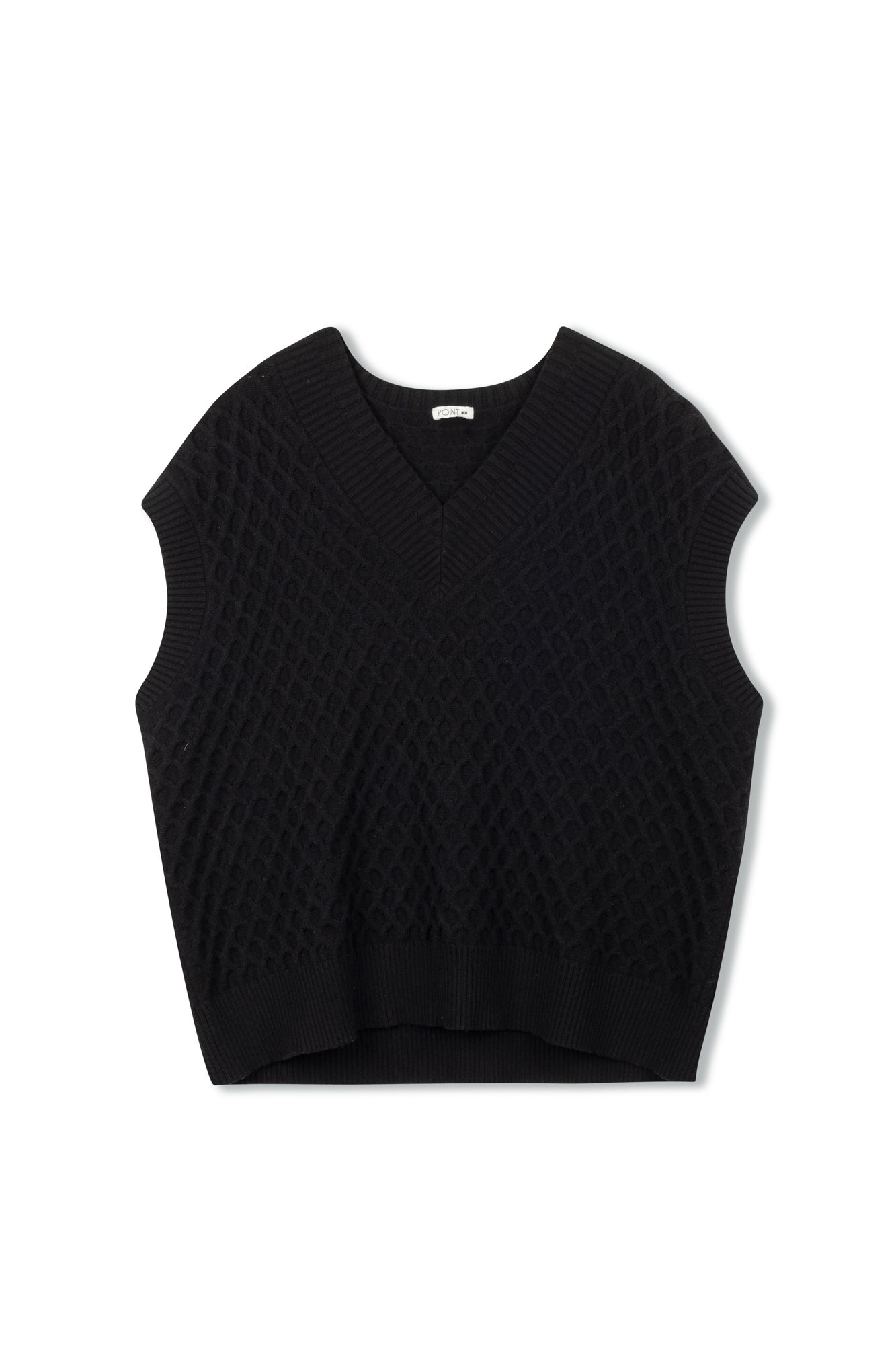 Point V-neck Oversized Sweater Vest