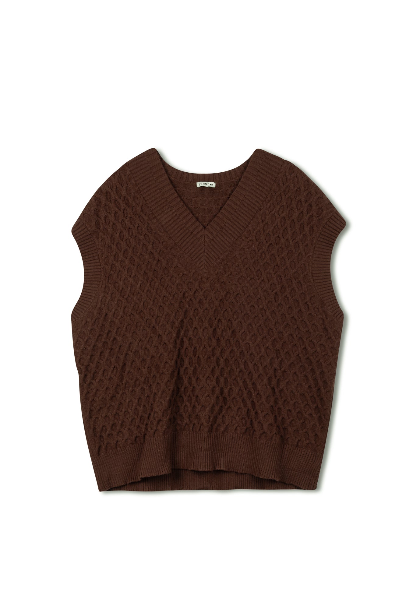 Point V-neck Oversized Sweater Vest