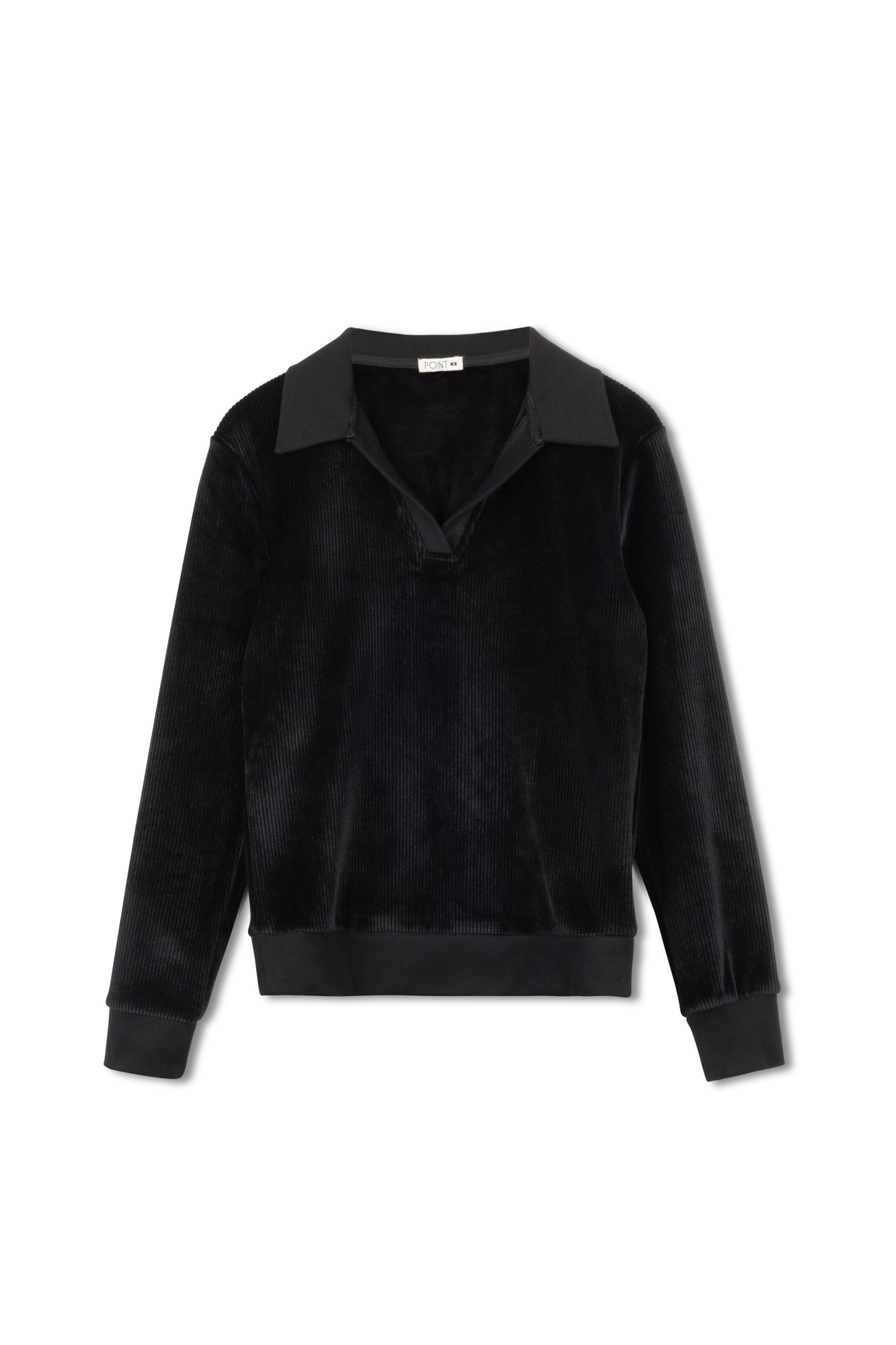 Point Ribbed Velour Polo