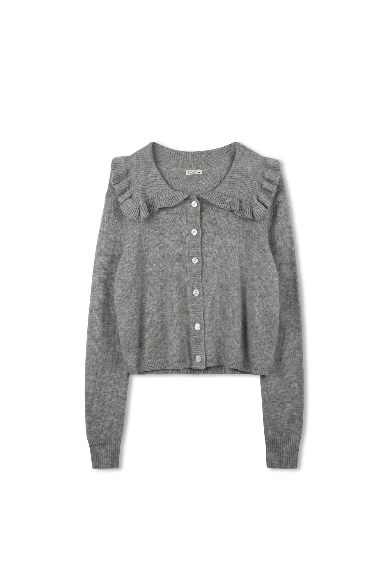 Point Fine Knit Ruffle Cardi