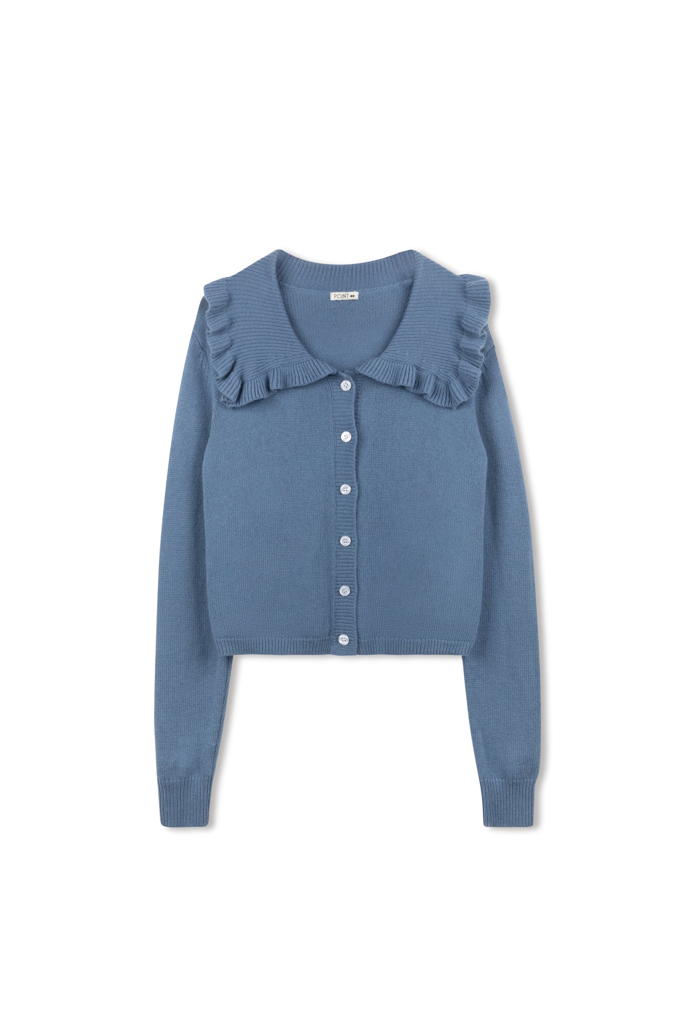 Point Fine Knit Ruffle Cardi