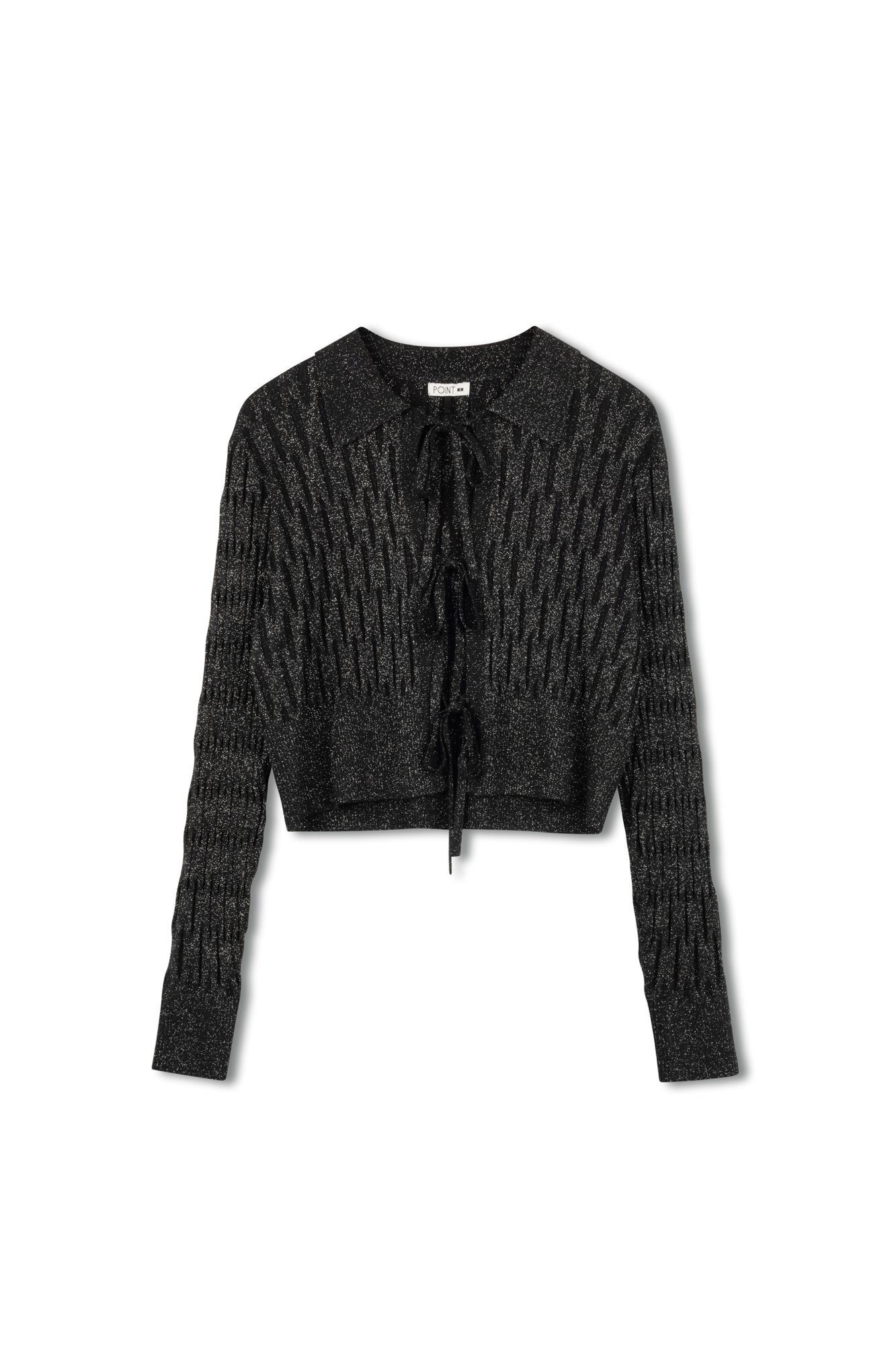 Point Metallic Knit Bow Cardi