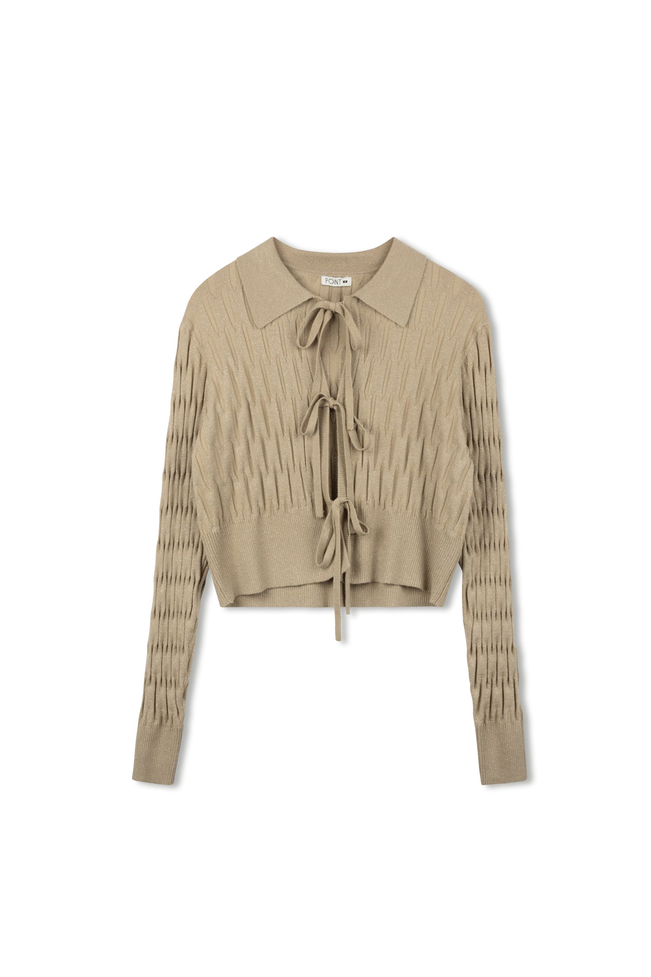 Point Metallic Knit Bow Cardi