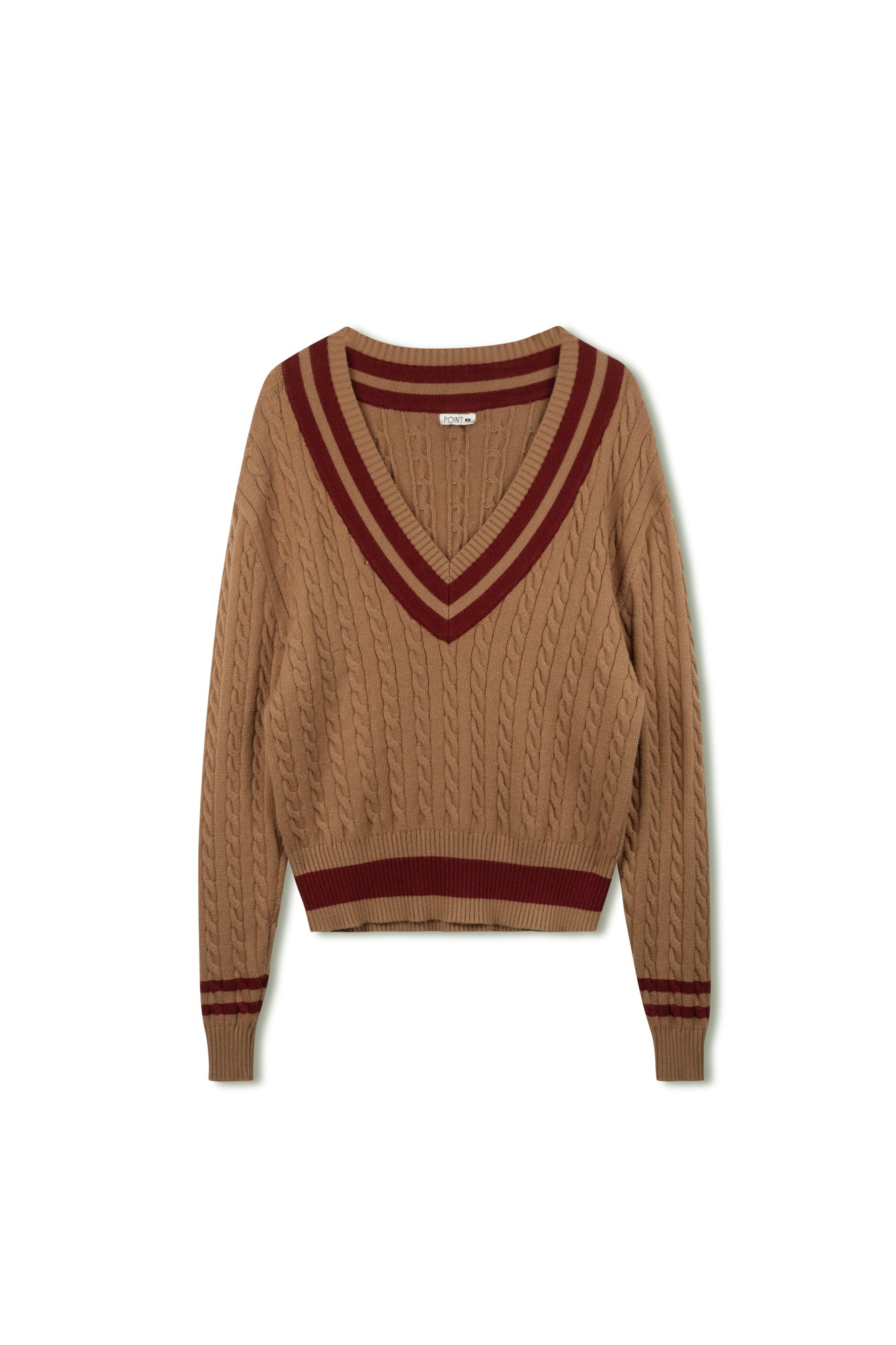 Point Chunky Knit Varsity Sweater