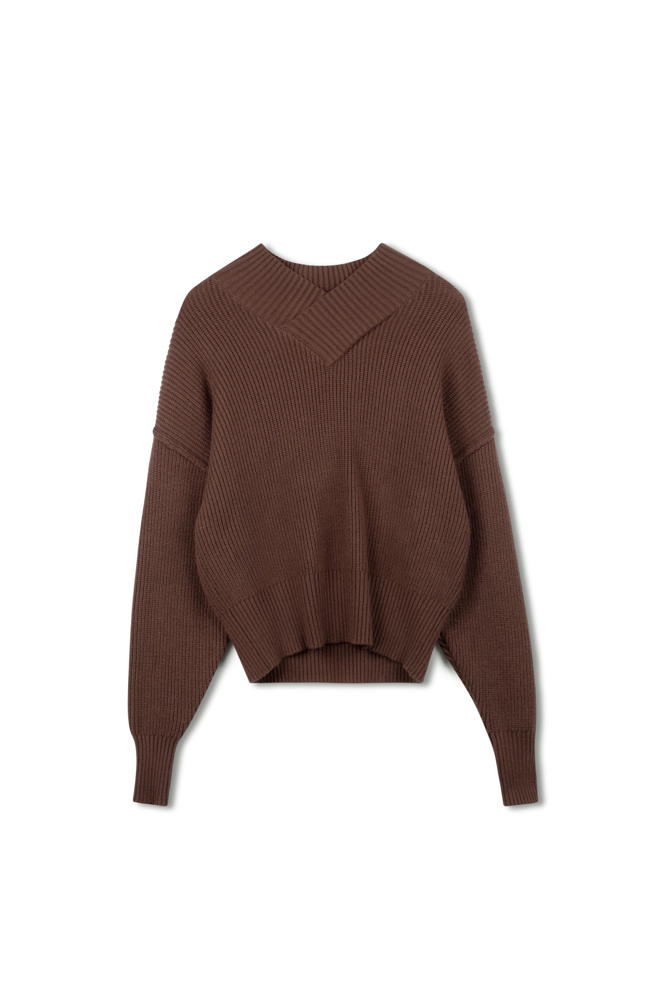 Point Chunky Knit V-neck Sweater