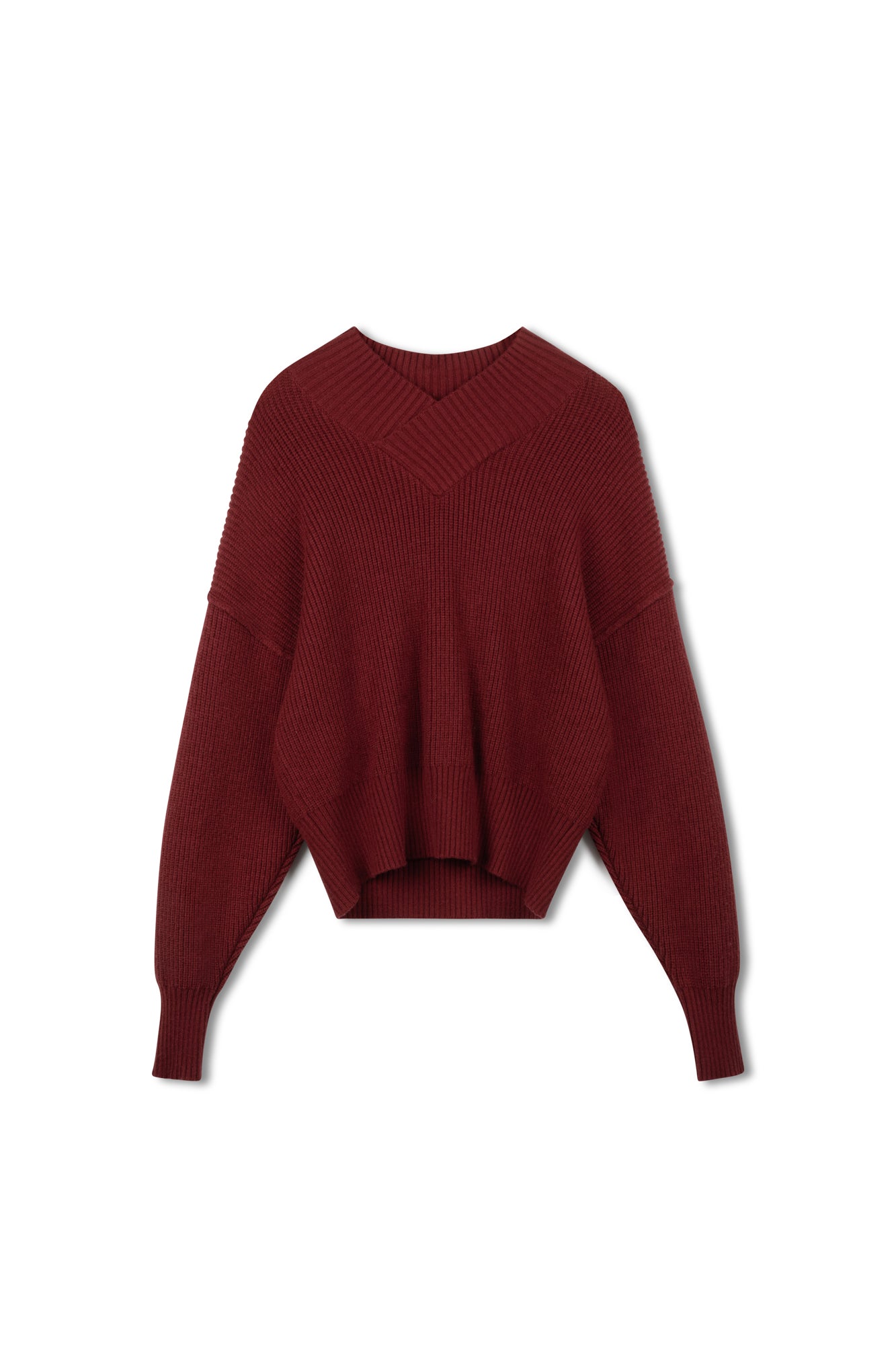 Point Chunky Knit V-neck Sweater
