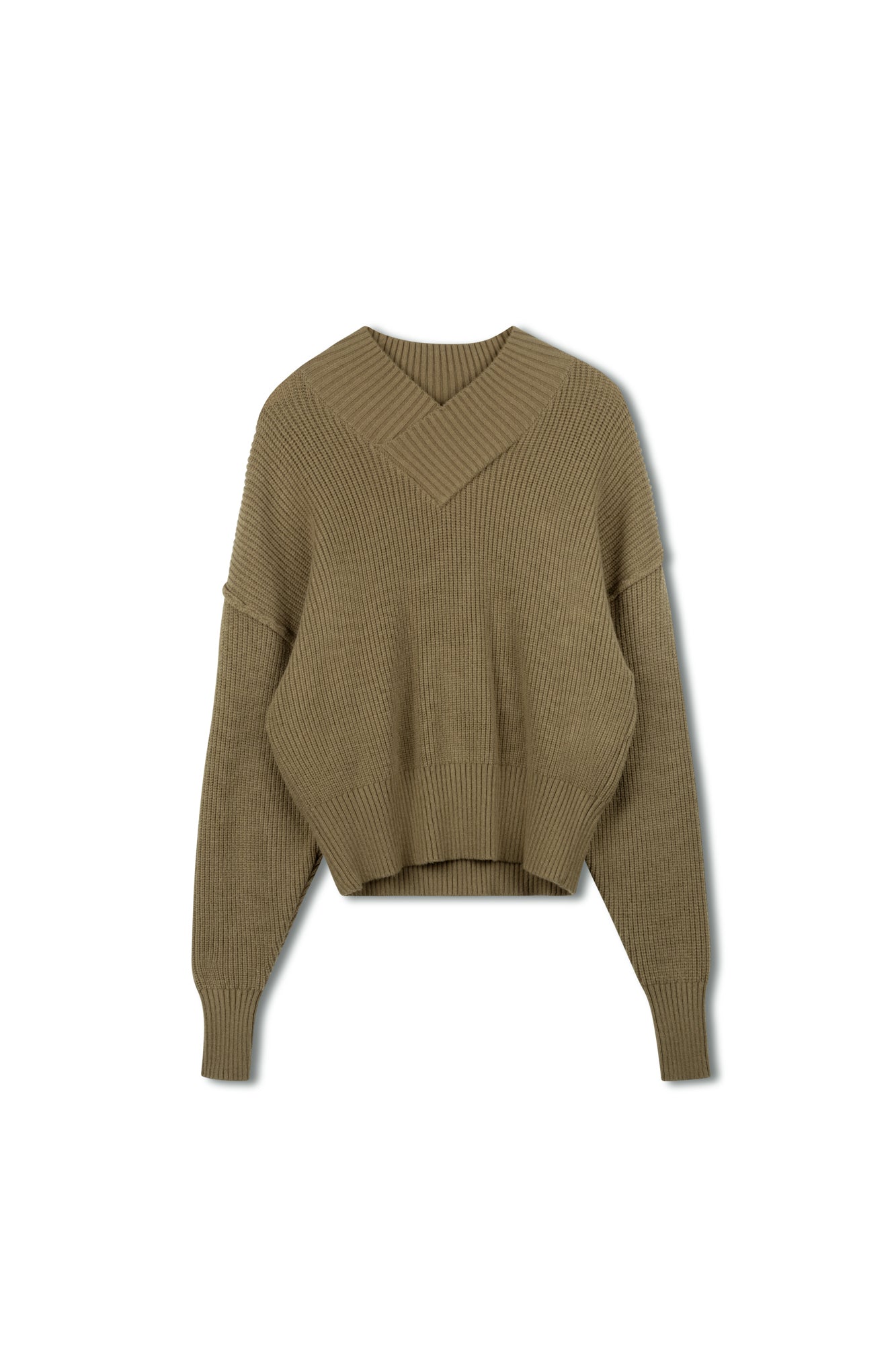 Point Chunky Knit V-neck Sweater