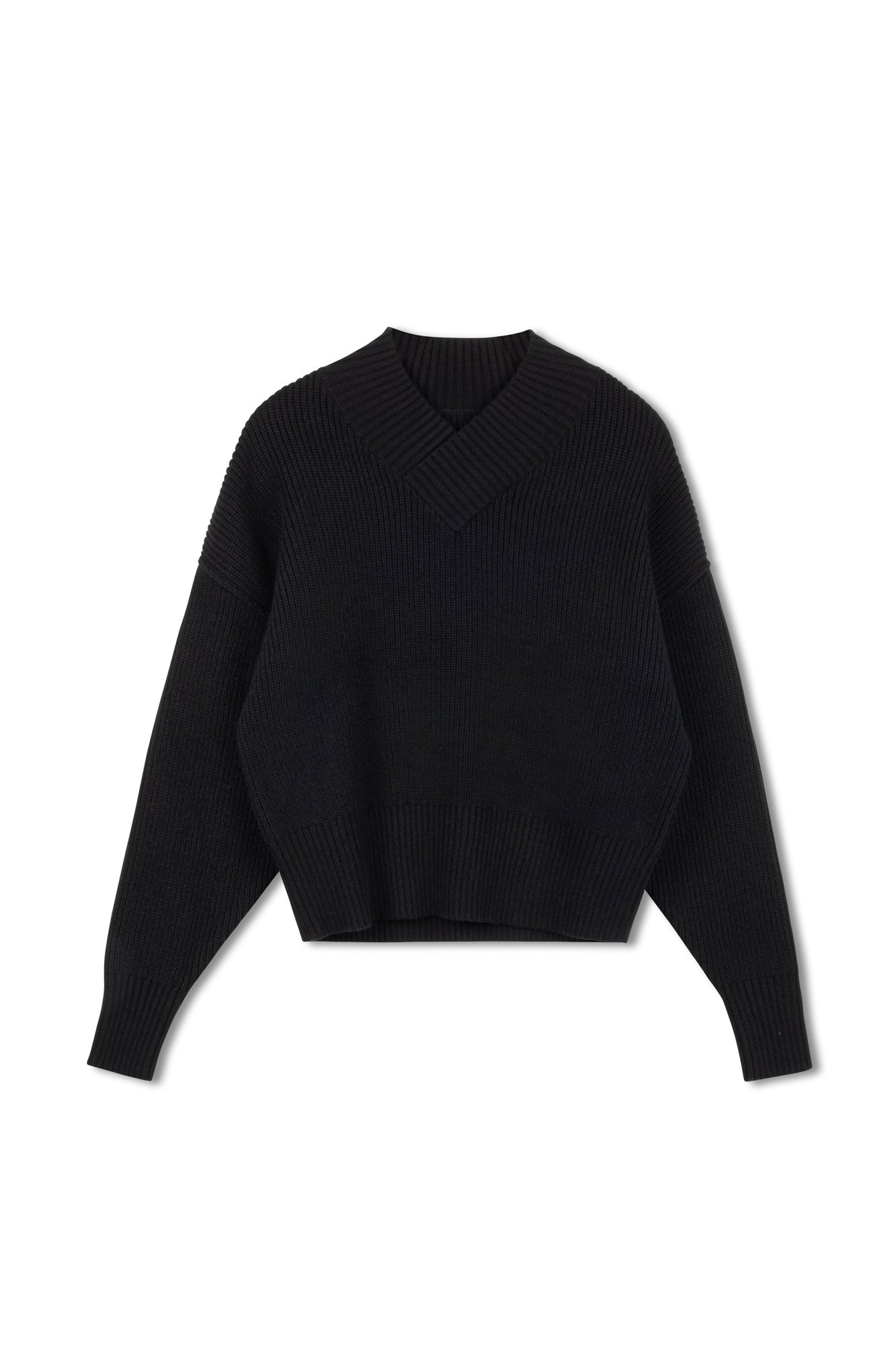 Point Chunky Knit V-neck Sweater