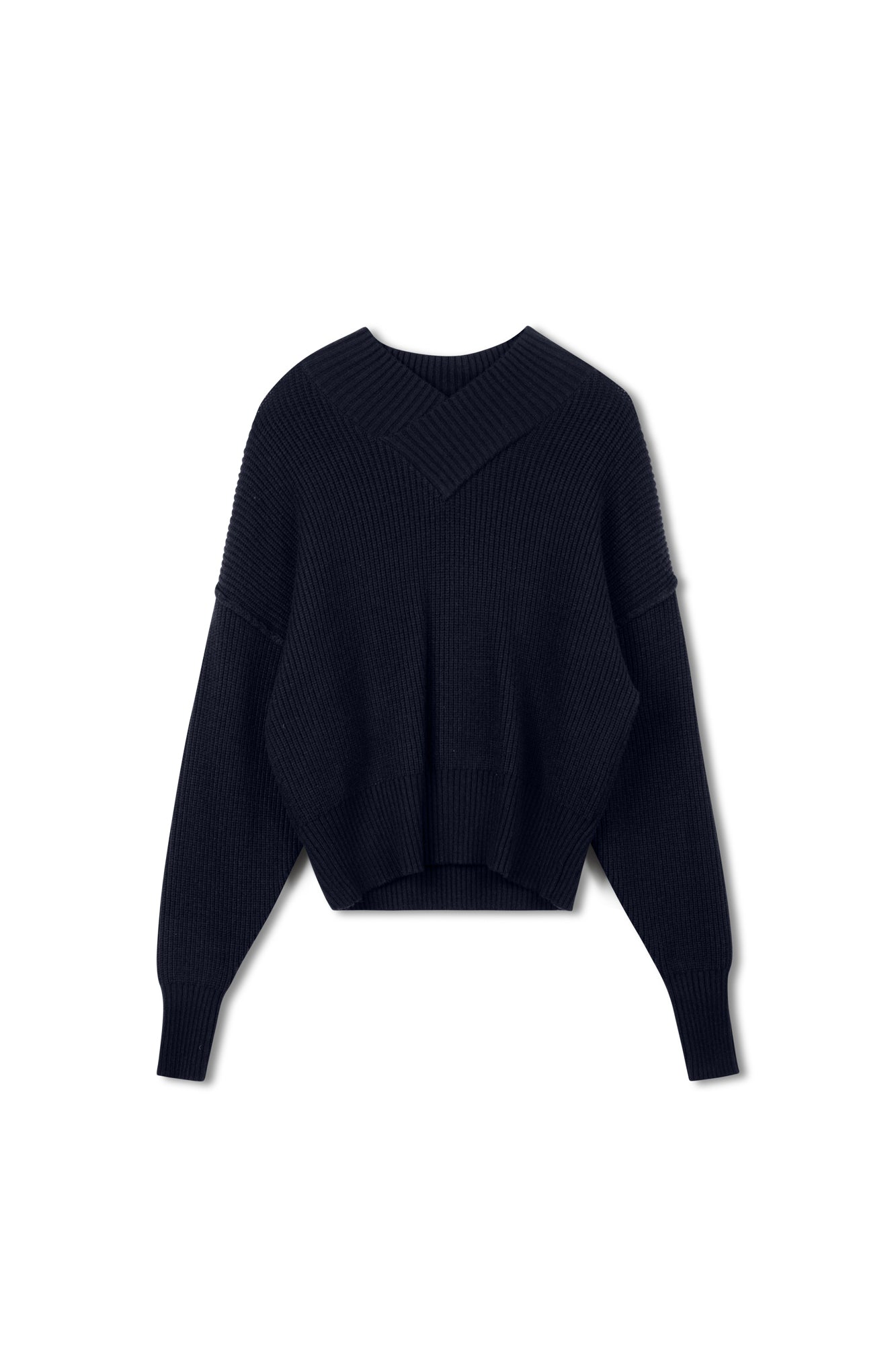 Point Chunky Knit V-neck Sweater