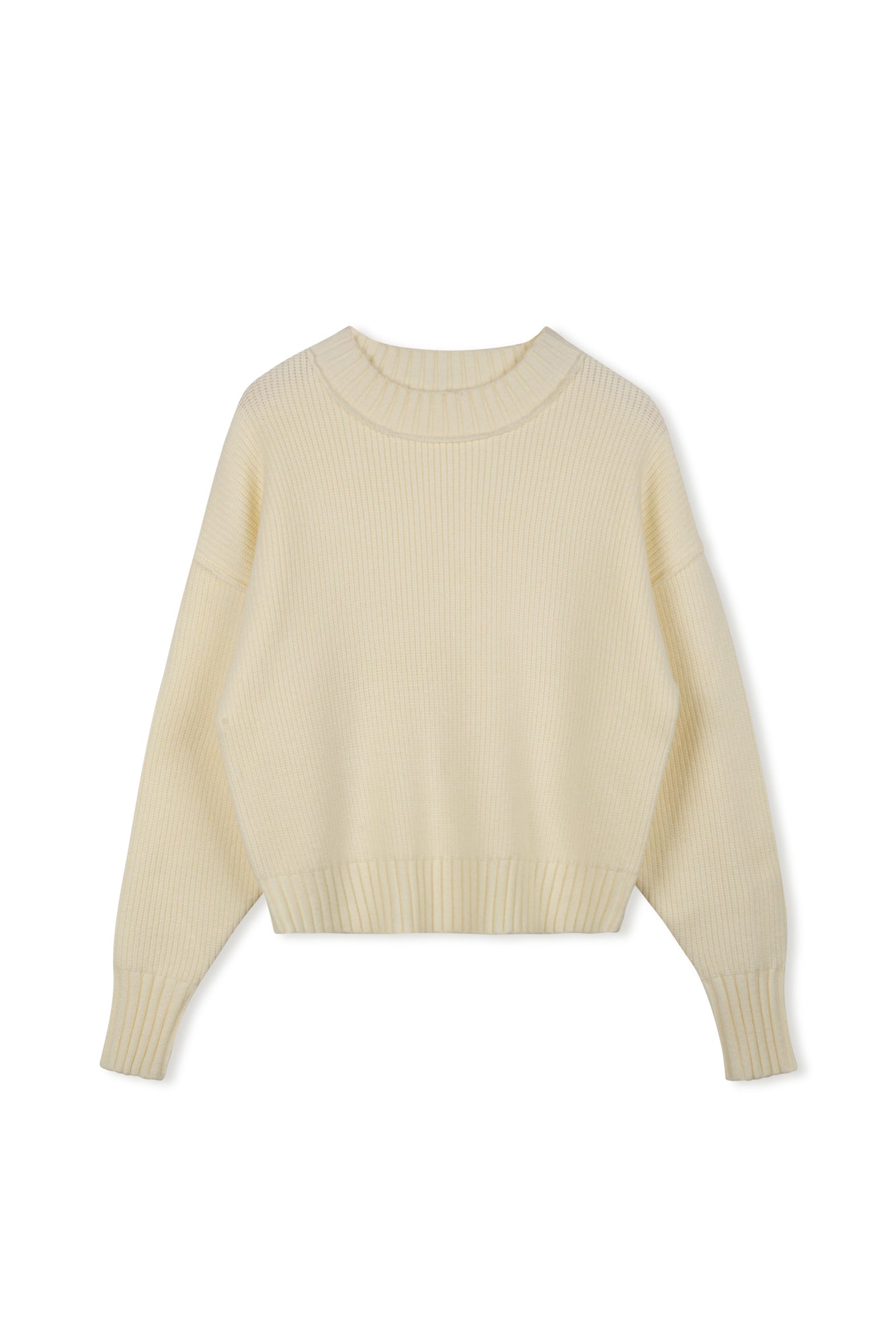 Point Chunky Knit Crew Sweater