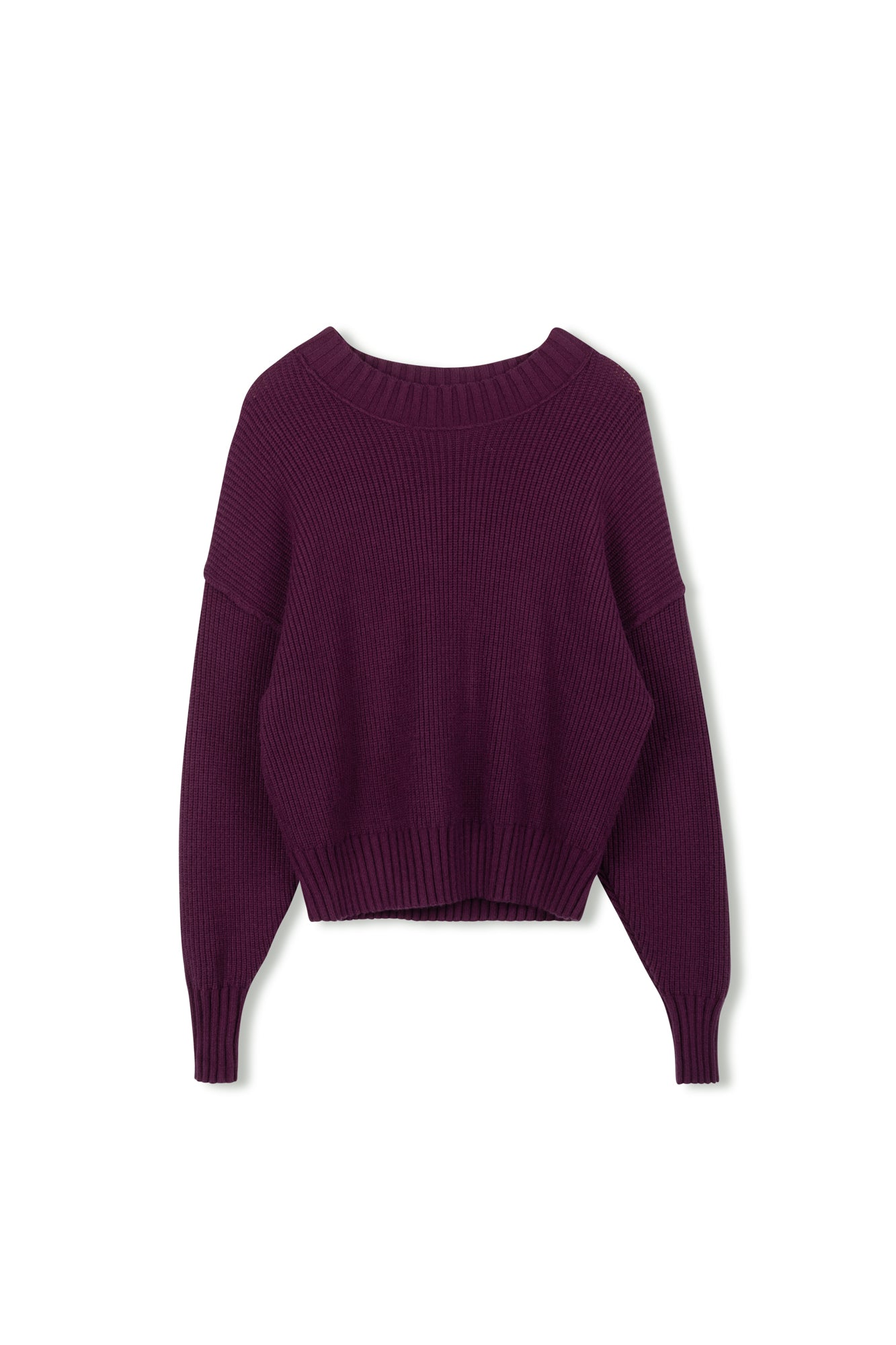 Point Chunky Knit Crew Sweater