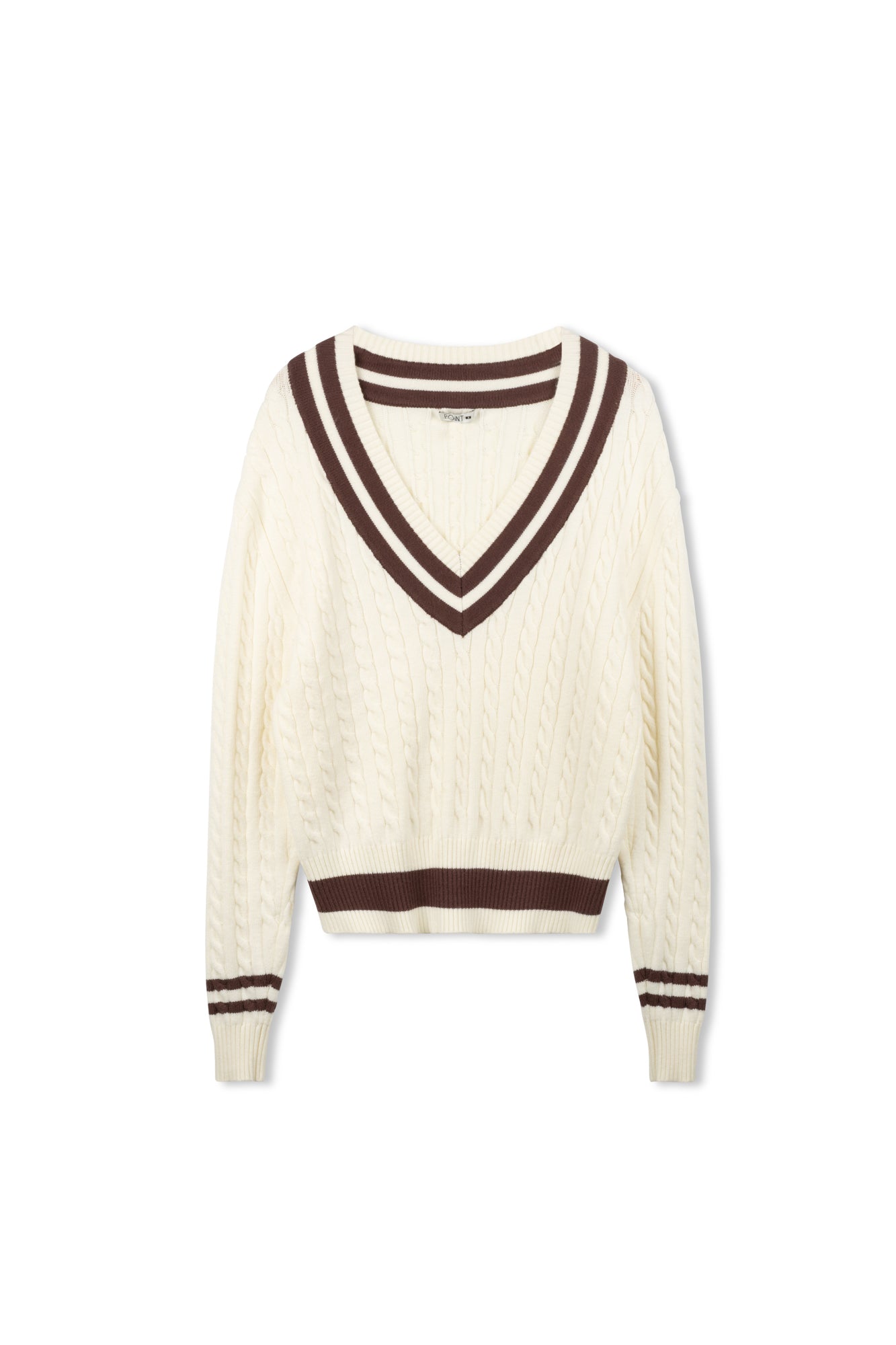 Point Chunky Knit Varsity Sweater