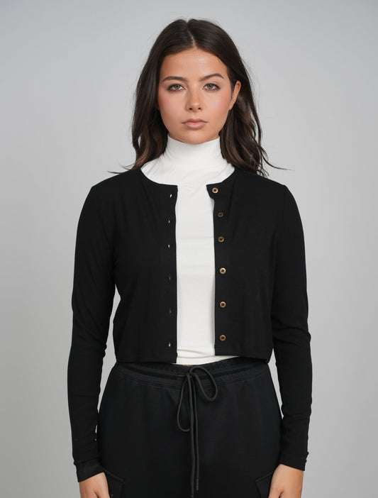 Point Jersey Rib Sleeveless Turtleneck