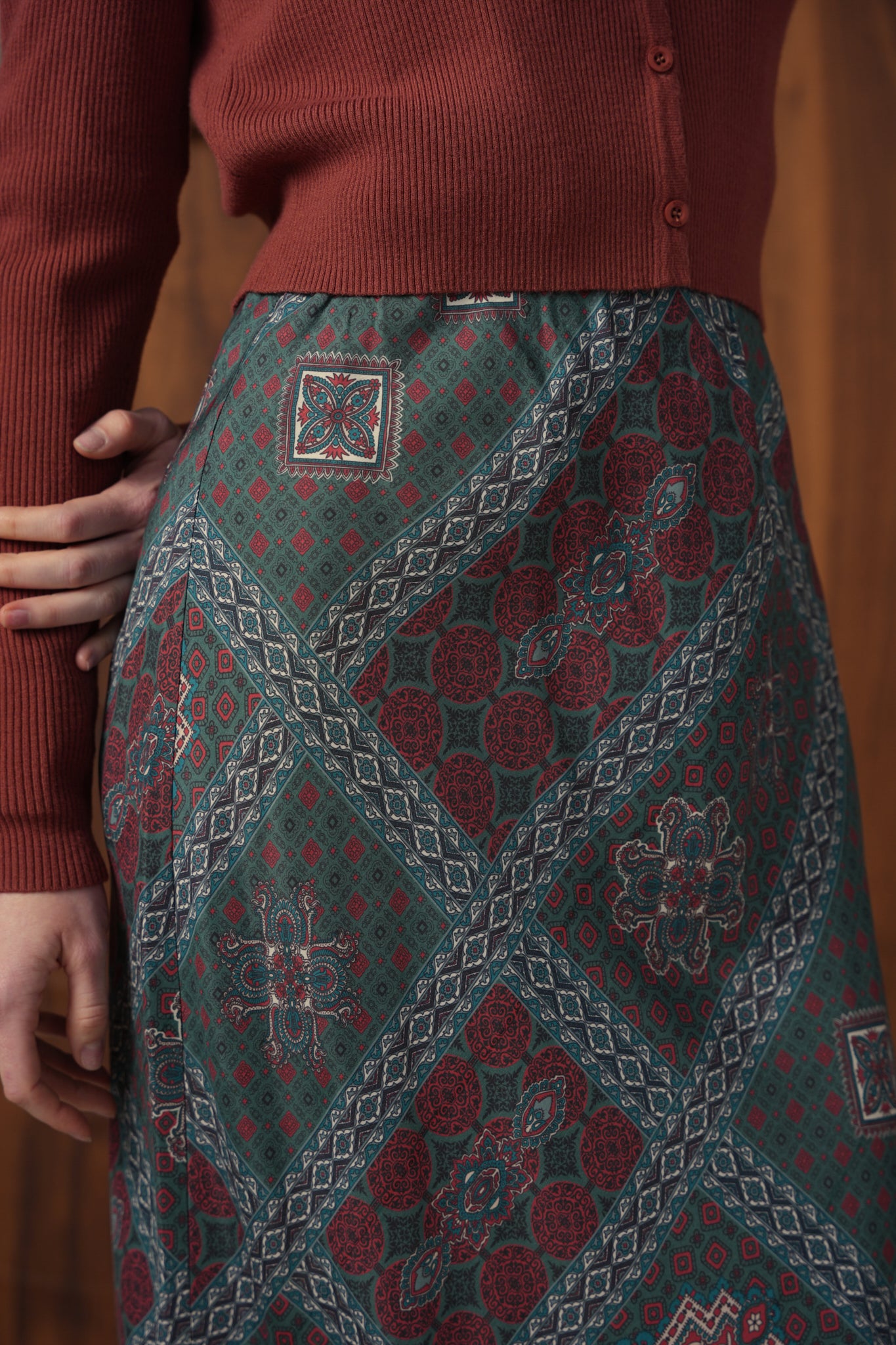 point brushed a-line skirt