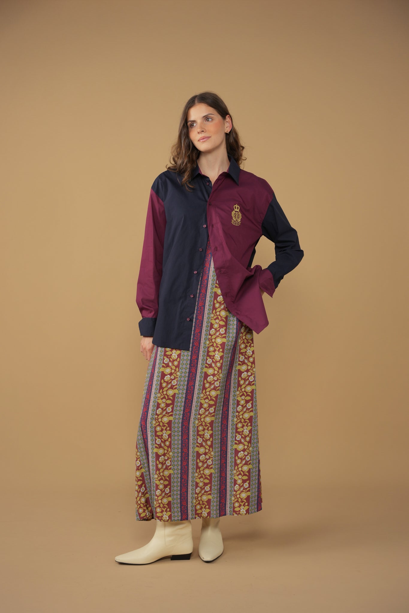 point brushed a-line dress