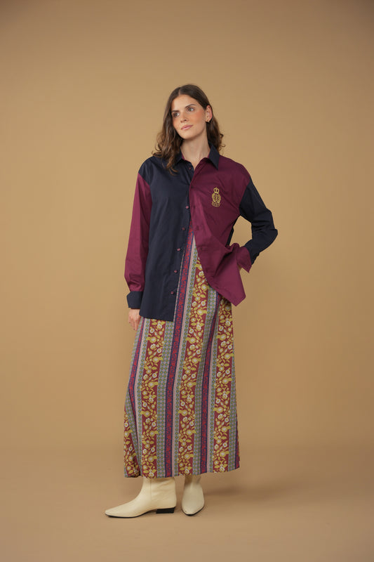 point brushed a-line dress
