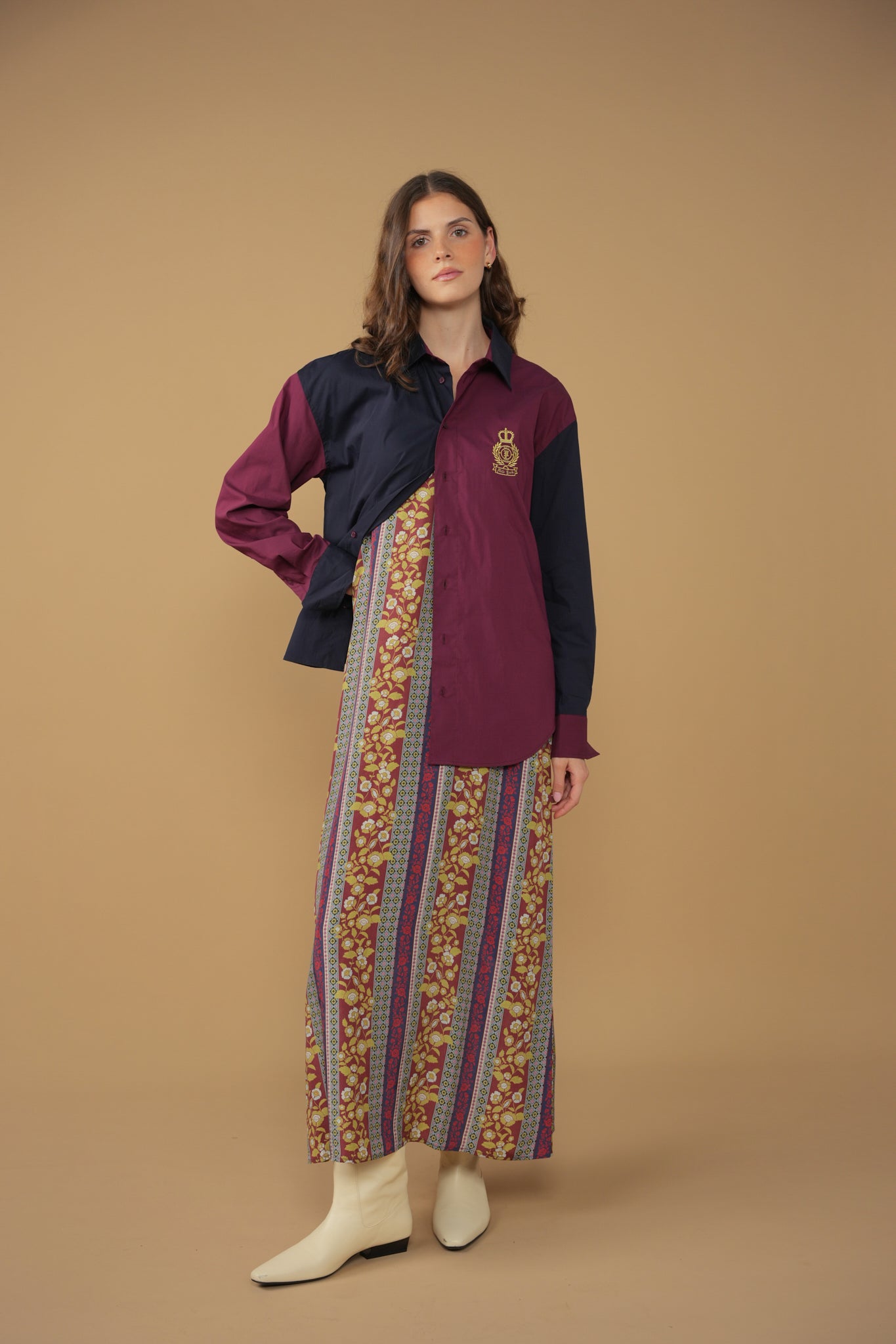 point brushed a-line dress
