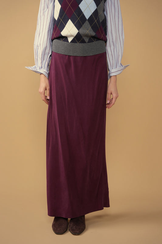 point brushed straight skirt