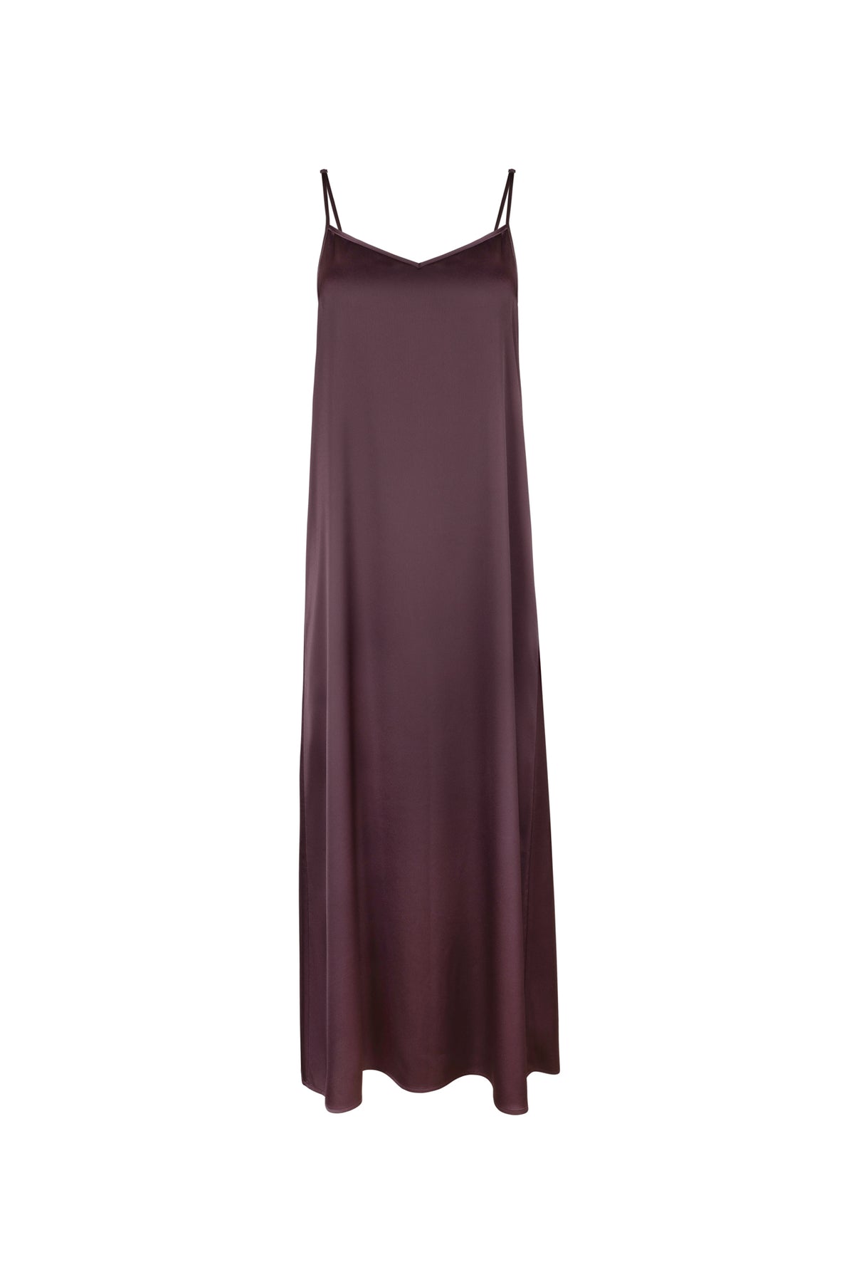 point satin a-line slip dress