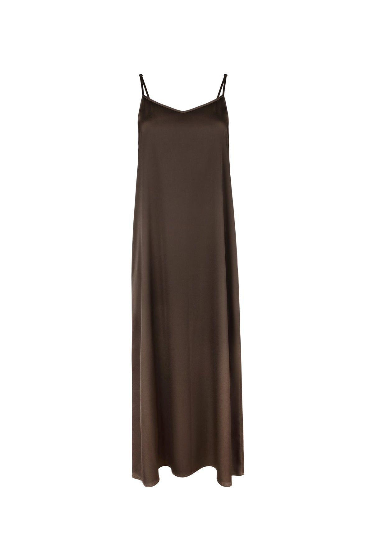 point satin a-line slip dress