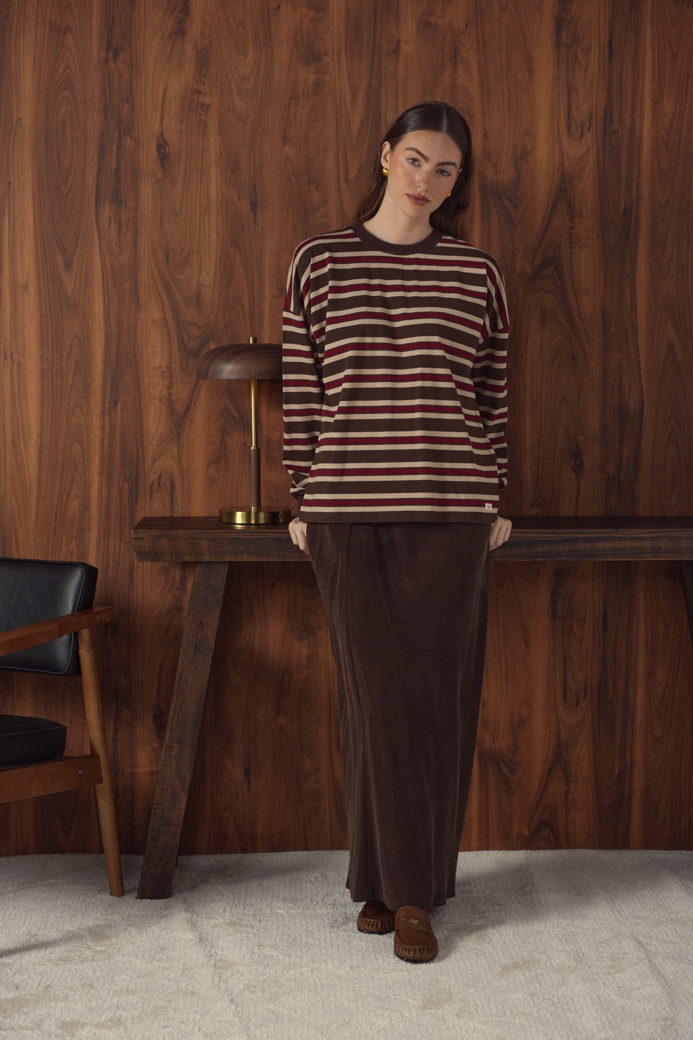 point striped boyfriend tee