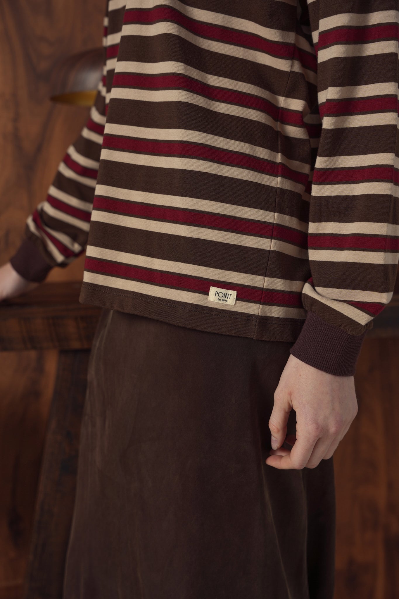 point striped boyfriend tee