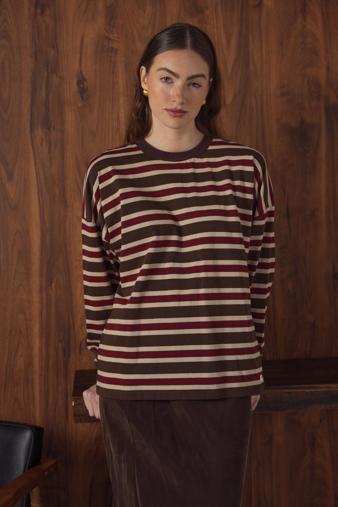 point striped boyfriend tee