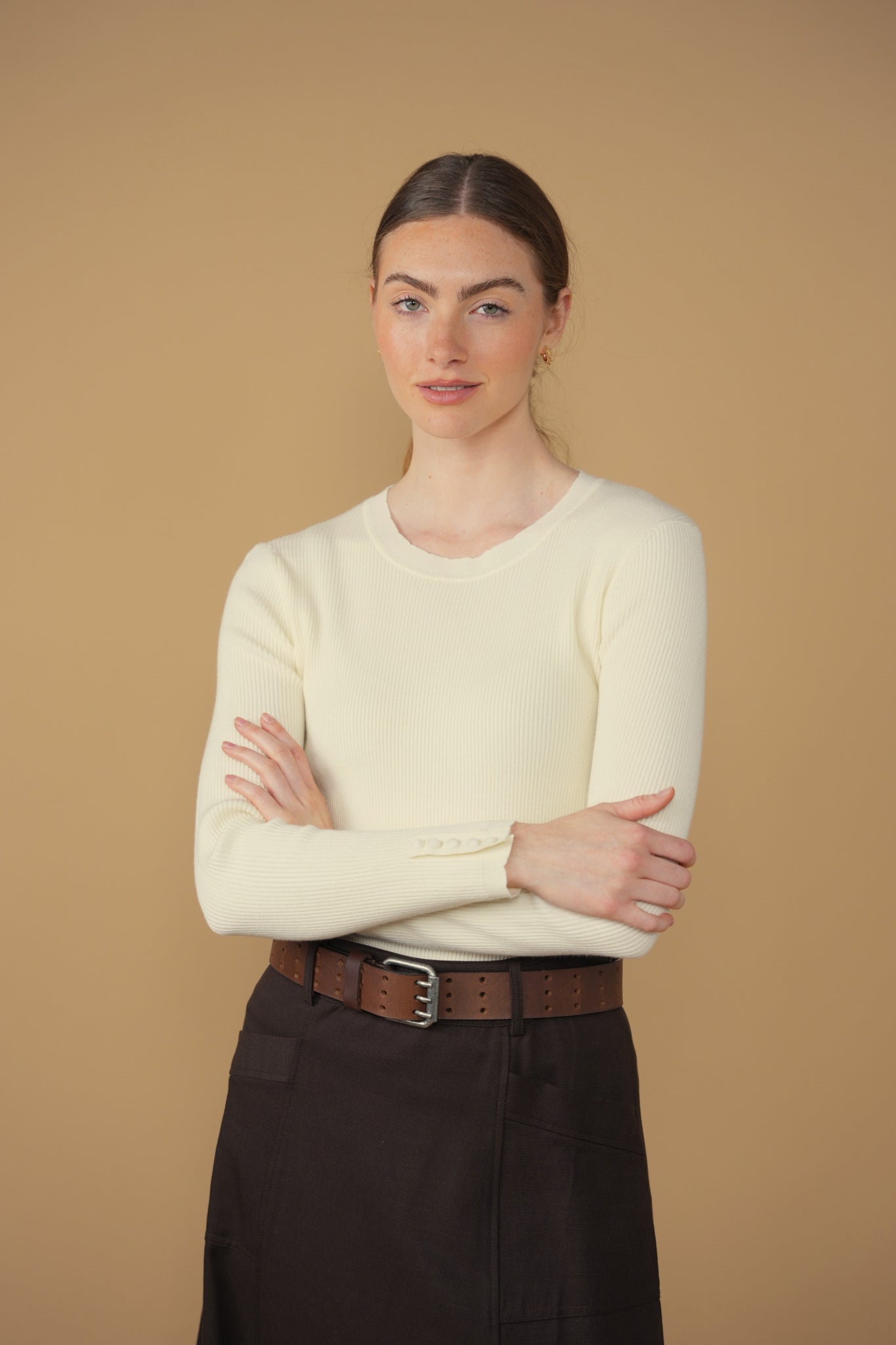 point scallop edge sweater