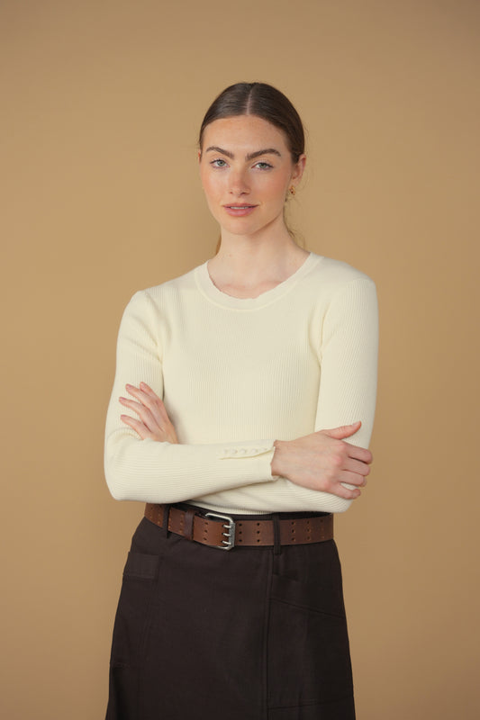 point scallop edge sweater