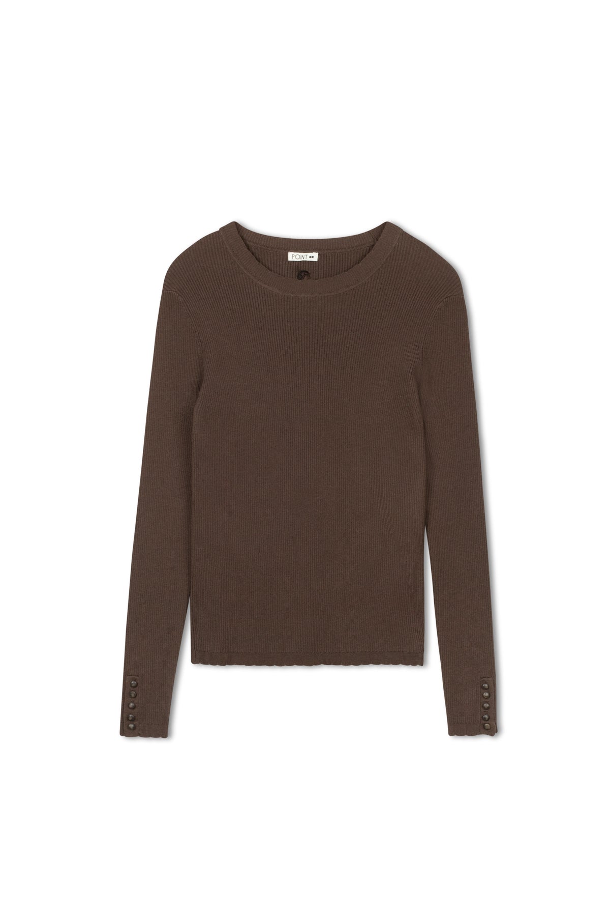 point scallop edge sweater