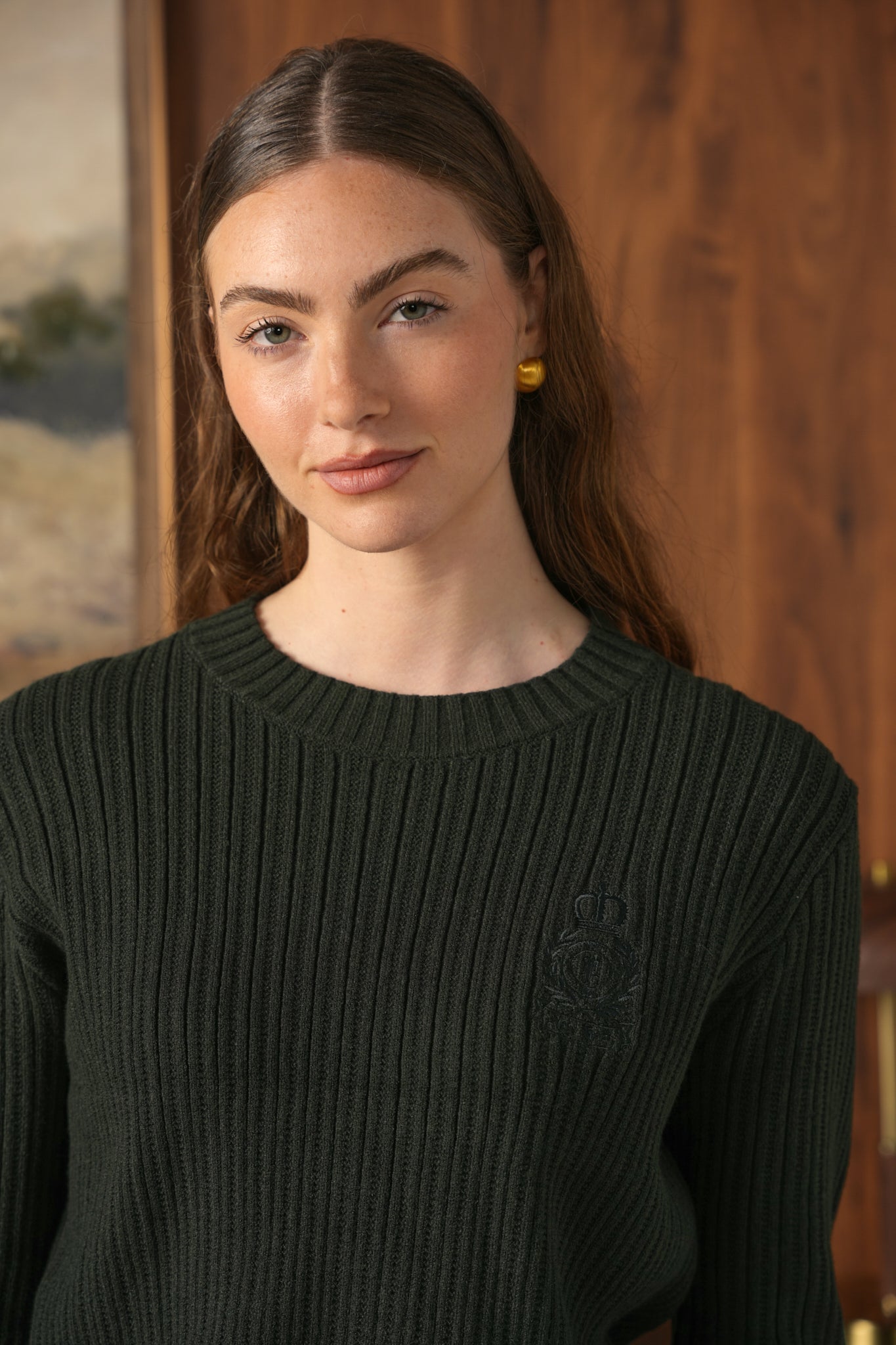 point cable crest sweater