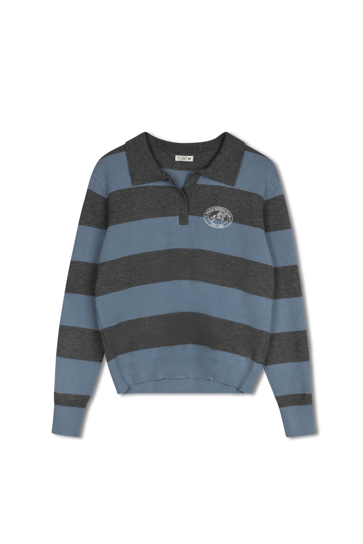 point knit polo sweater