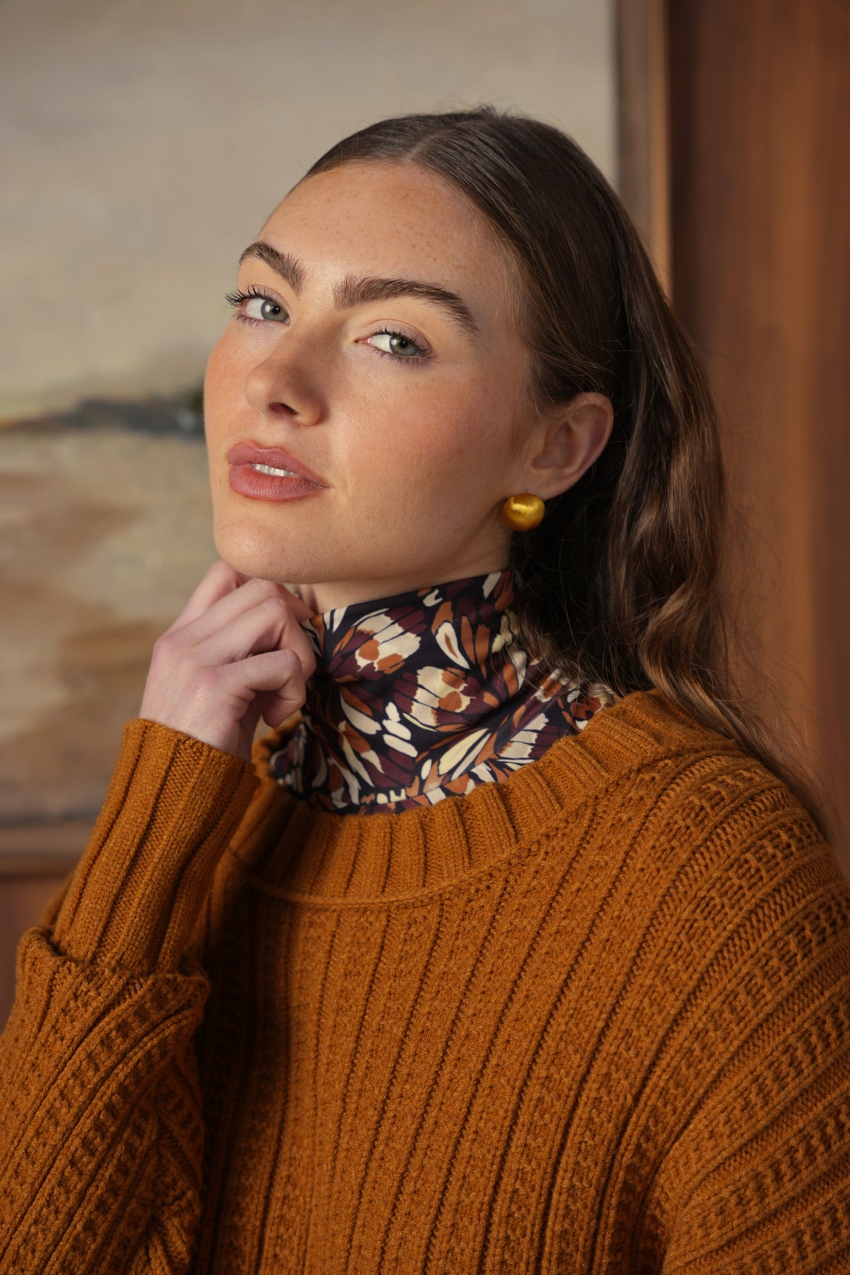 point chunky crew sweater