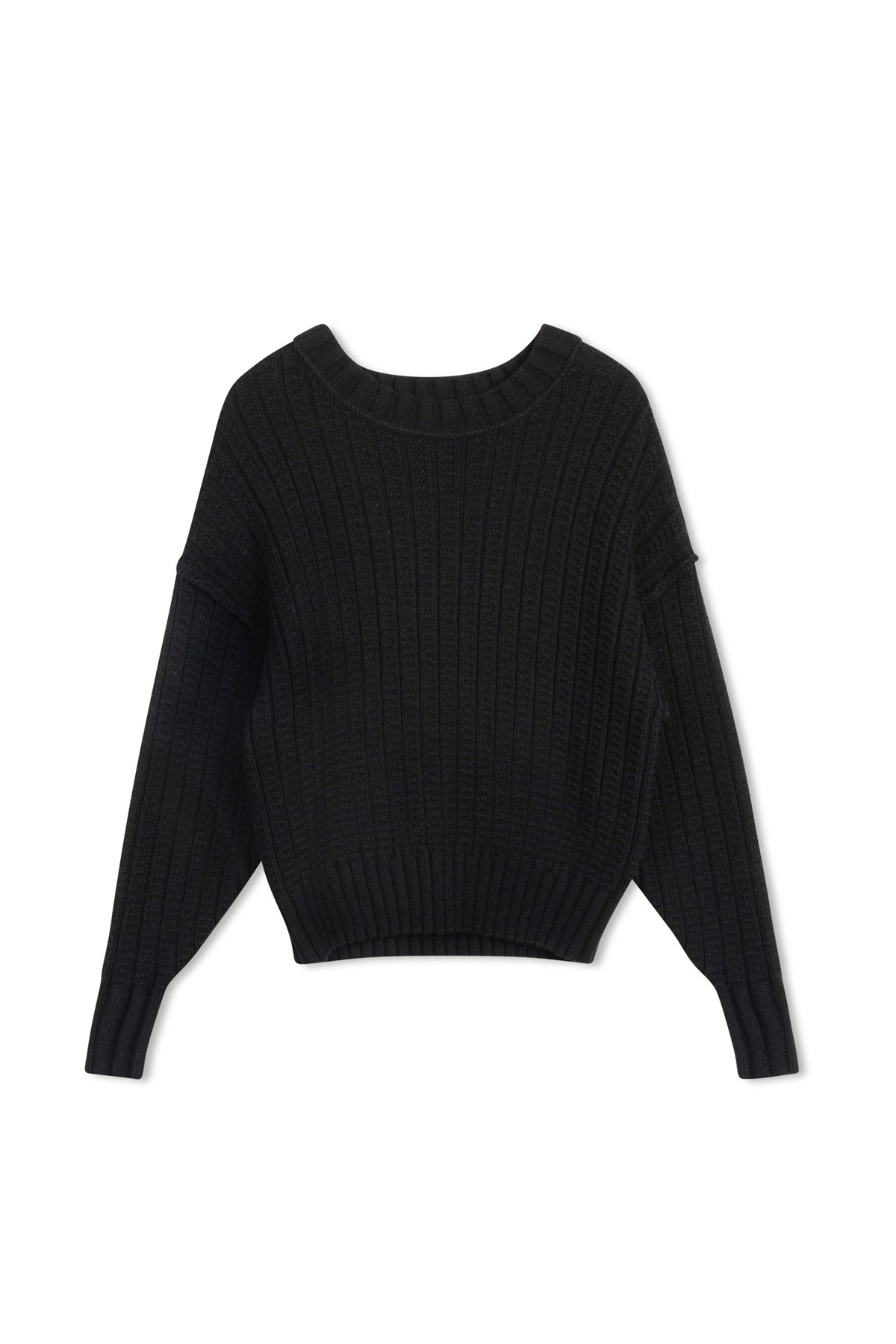 point chunky crew sweater