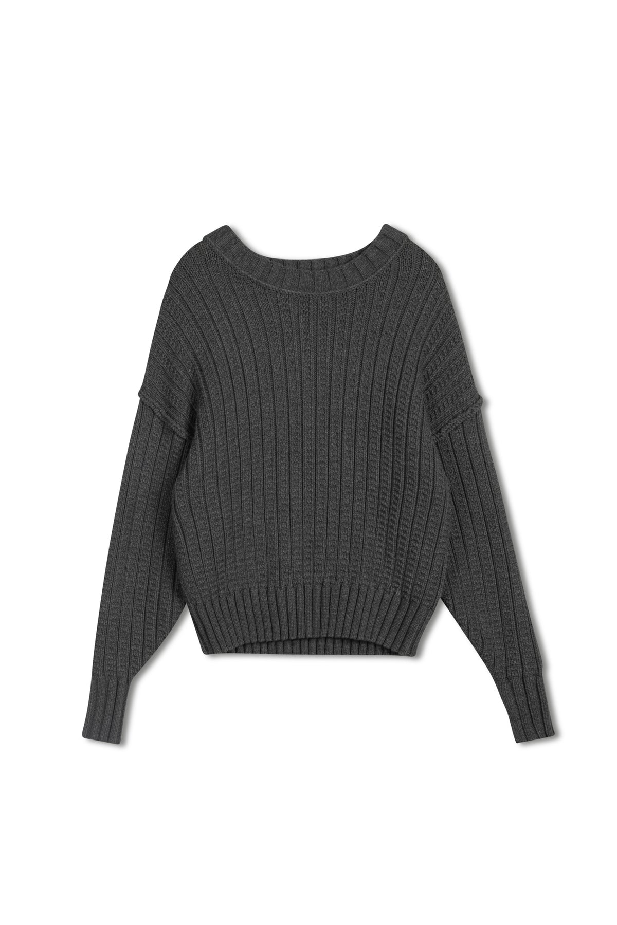 point chunky crew sweater