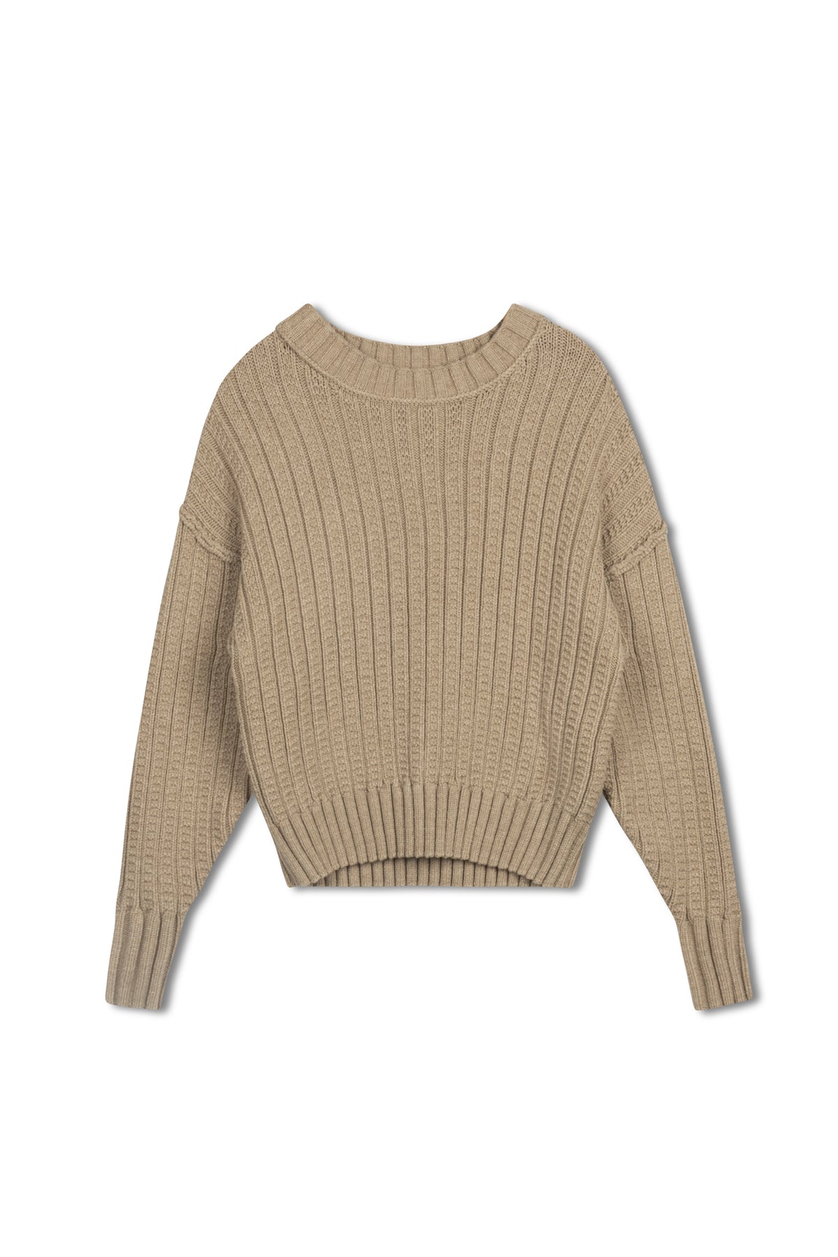 point chunky crew sweater