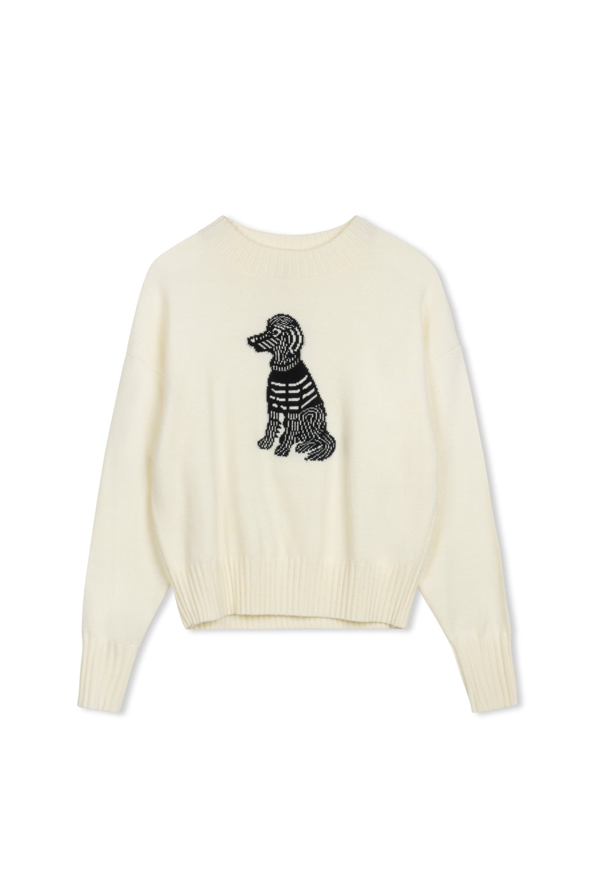 point jacquard crew sweater
