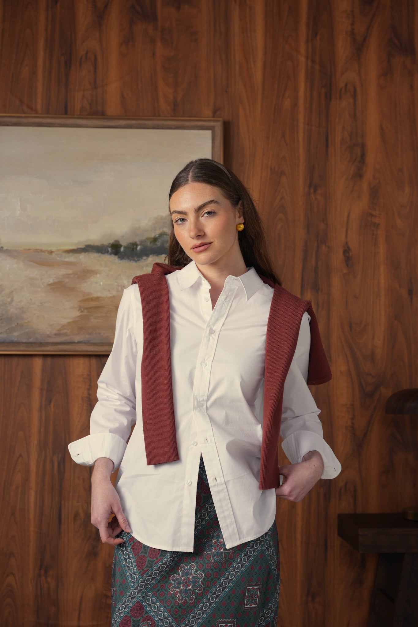point button up blouse