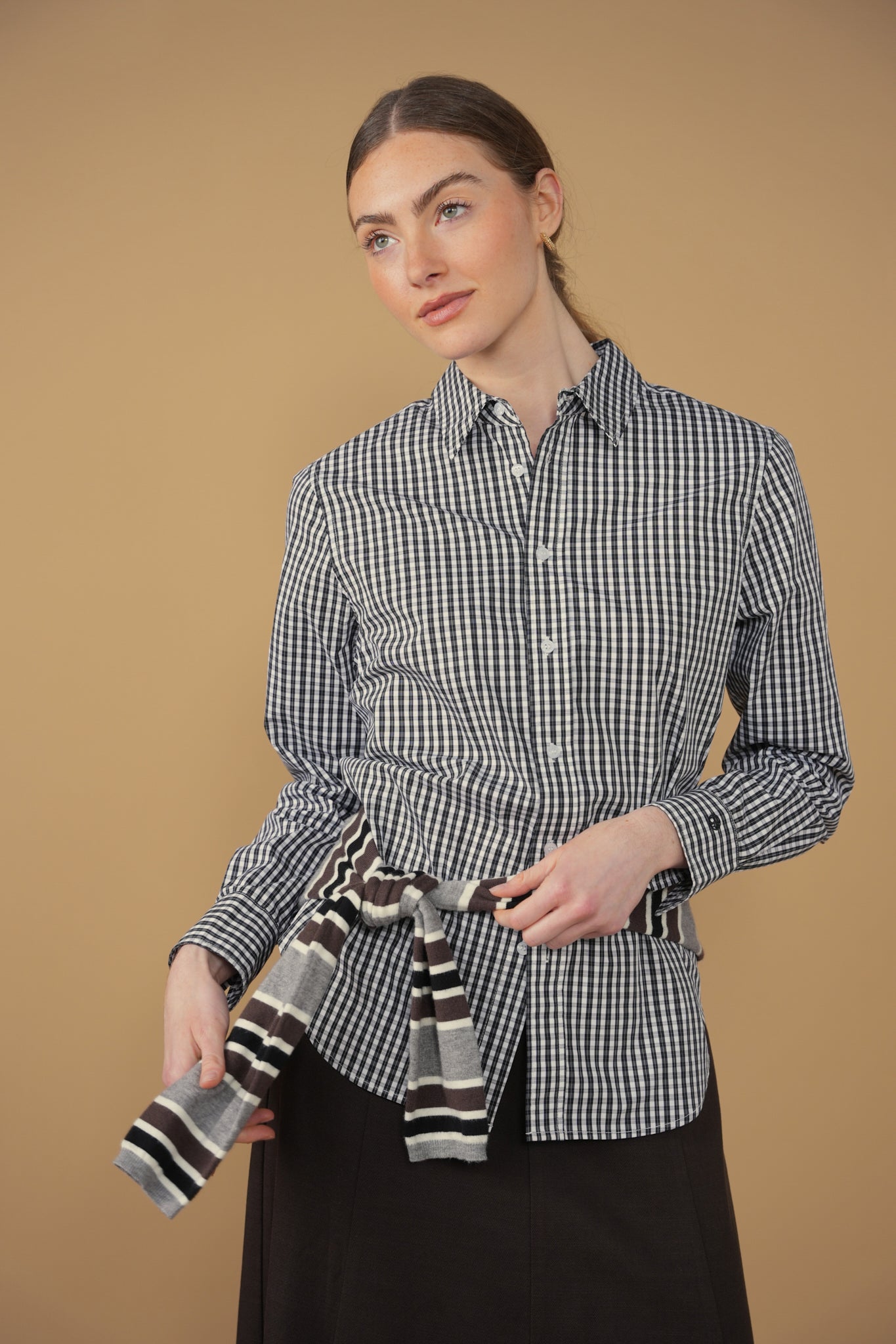 point button up blouse