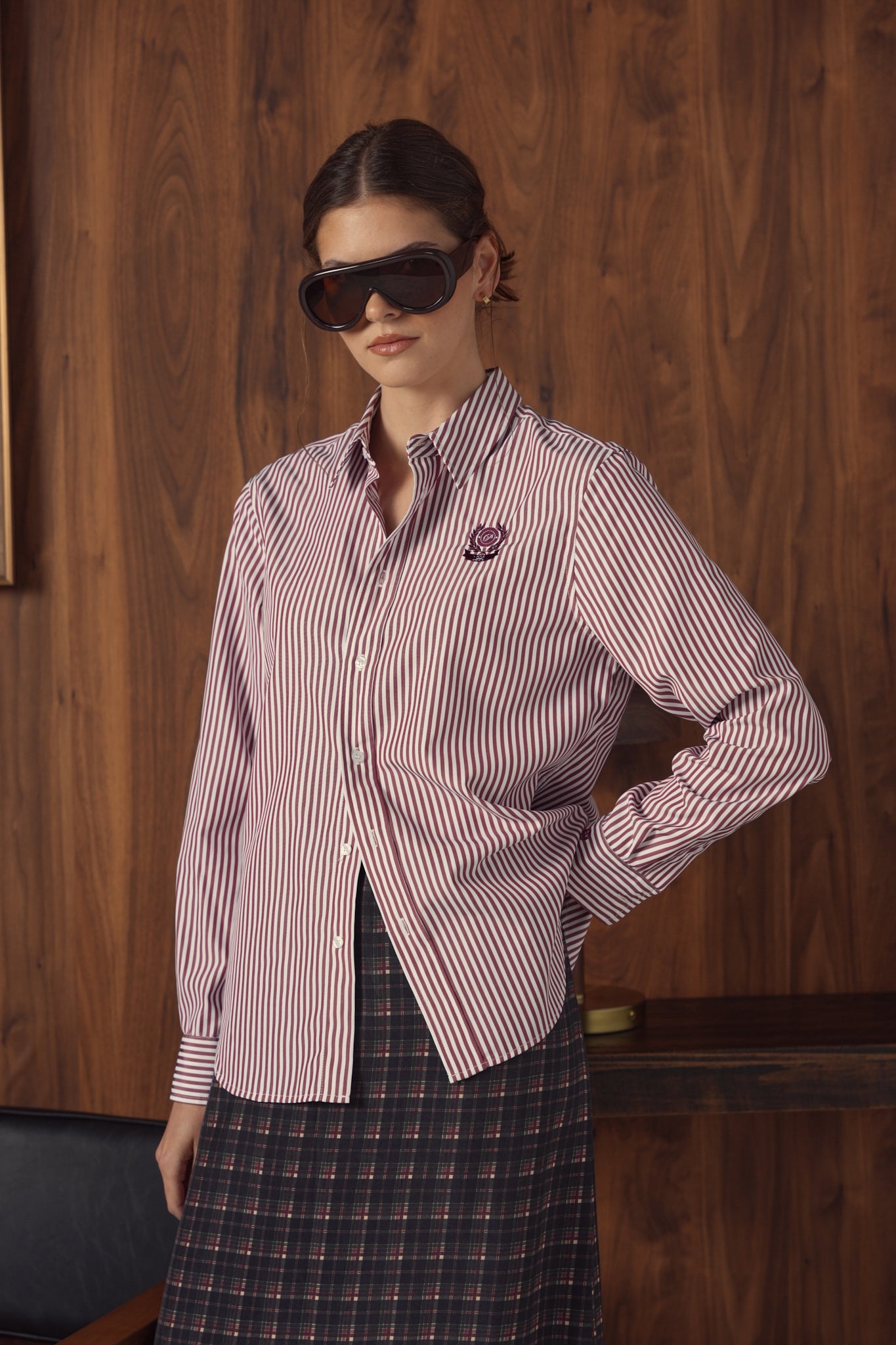 point button up blouse