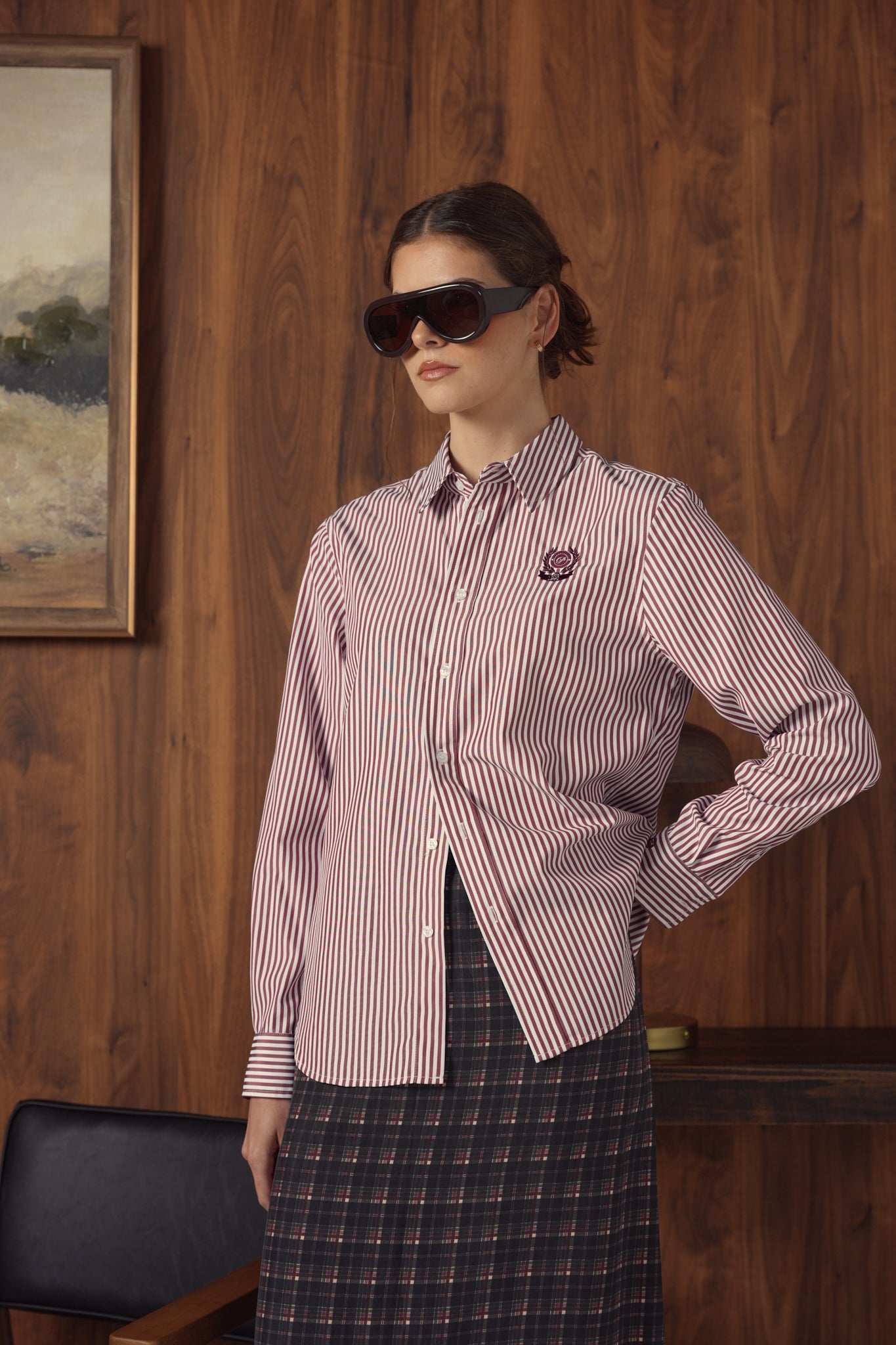 point button up blouse