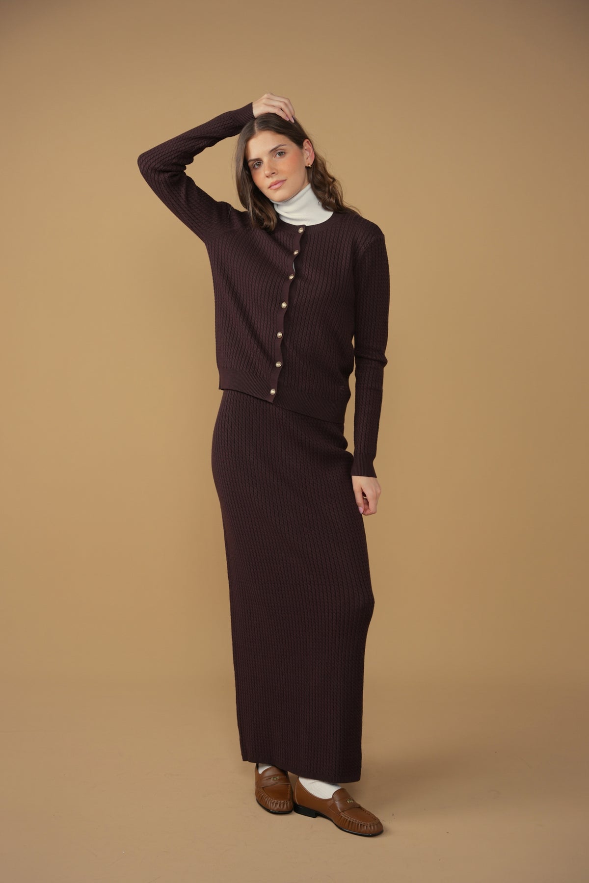 point twisted cable skirt